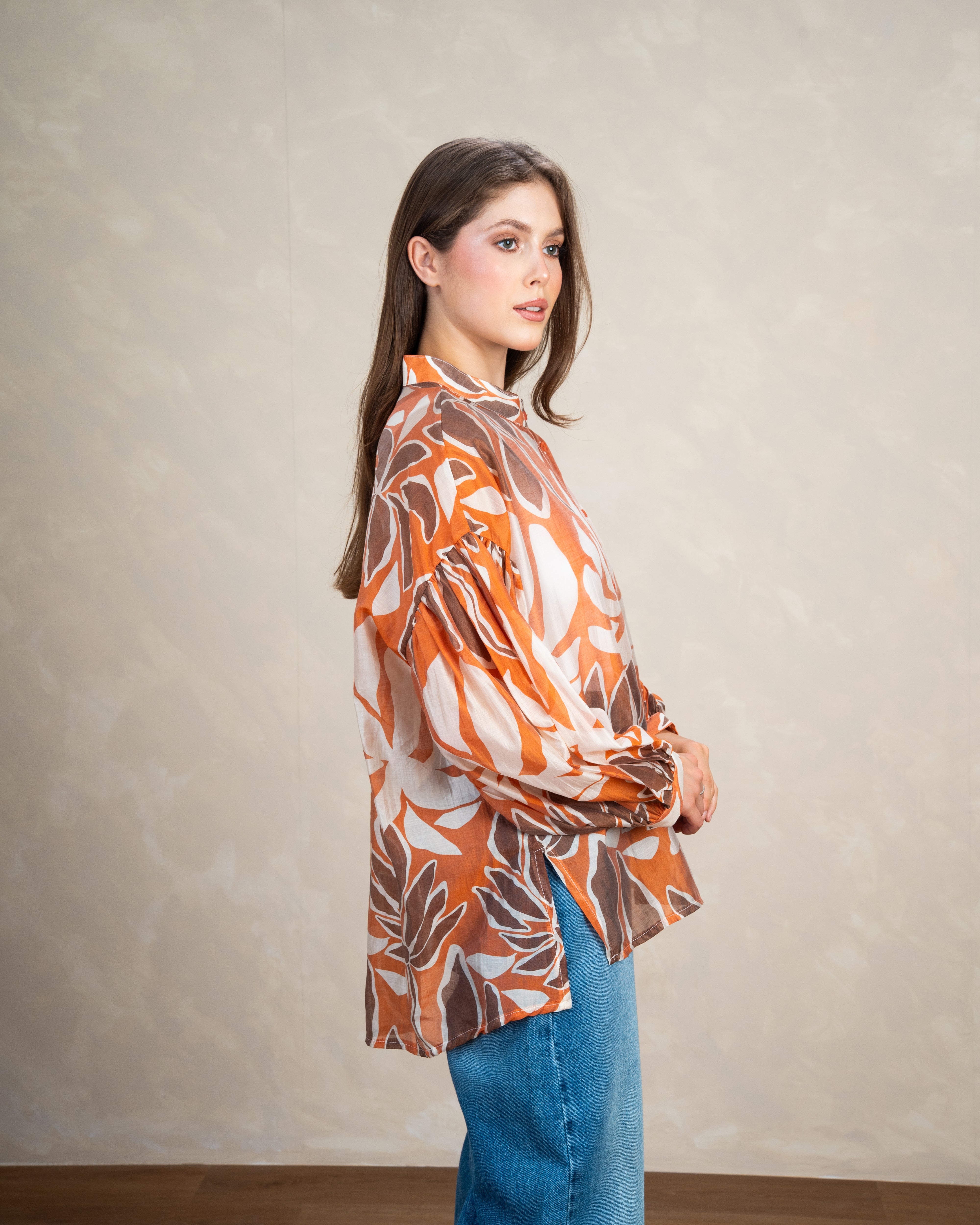 Oversized Floral Print Shirt