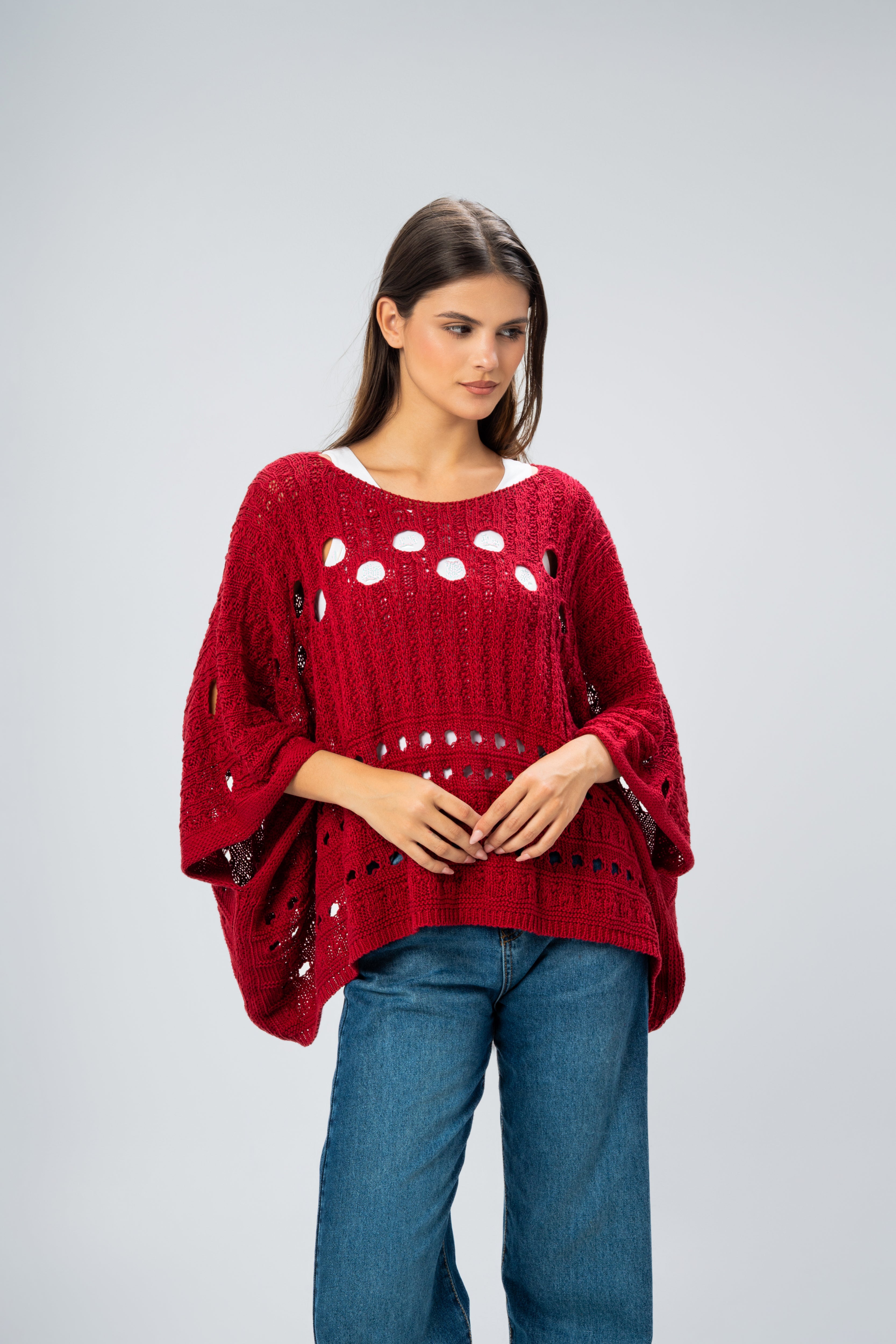 Knitwear Pullover - With Cutout Circles