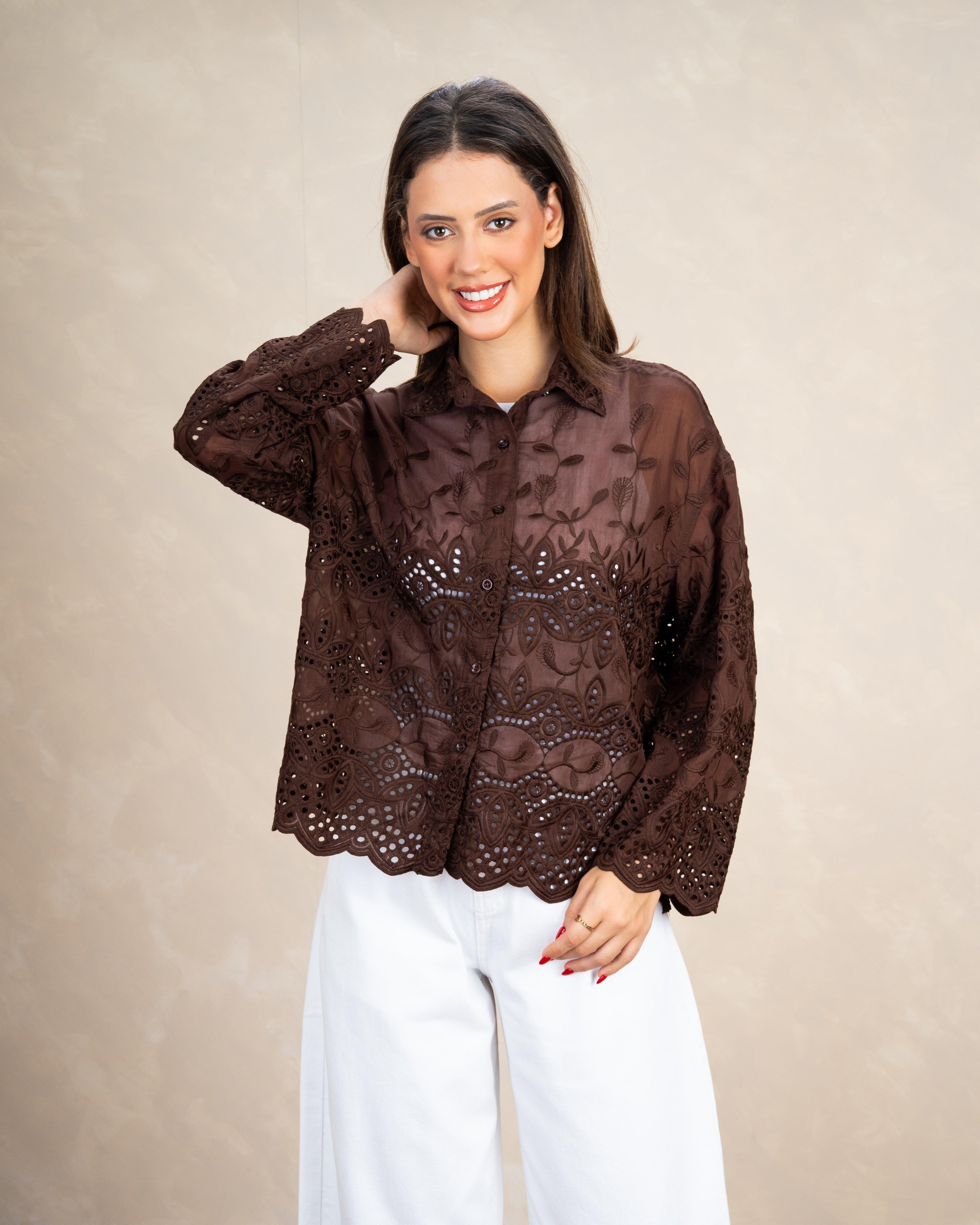 Elegant Floral Embroidered Shirt