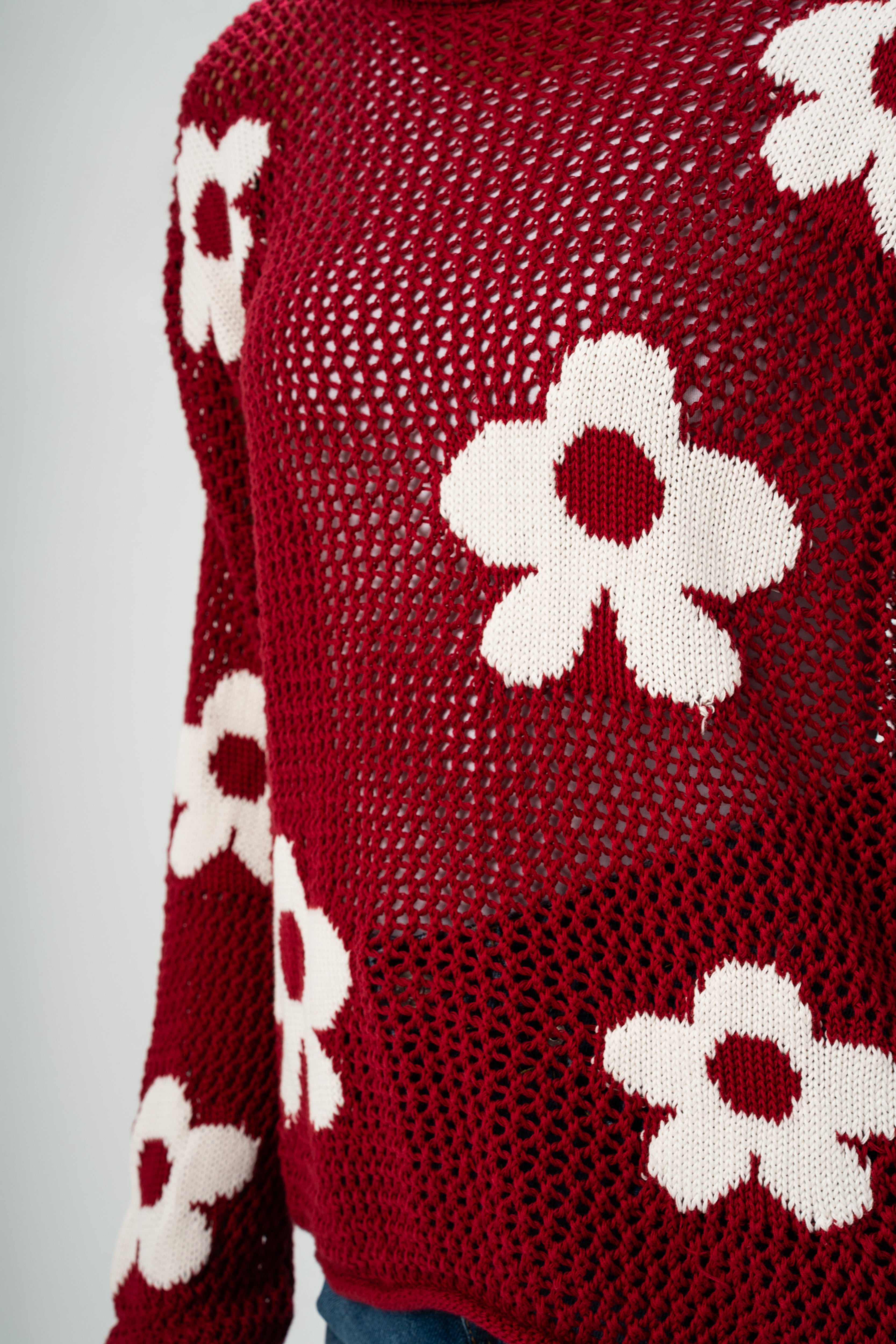 Knitwear Pullover With - Floral Chest Detail