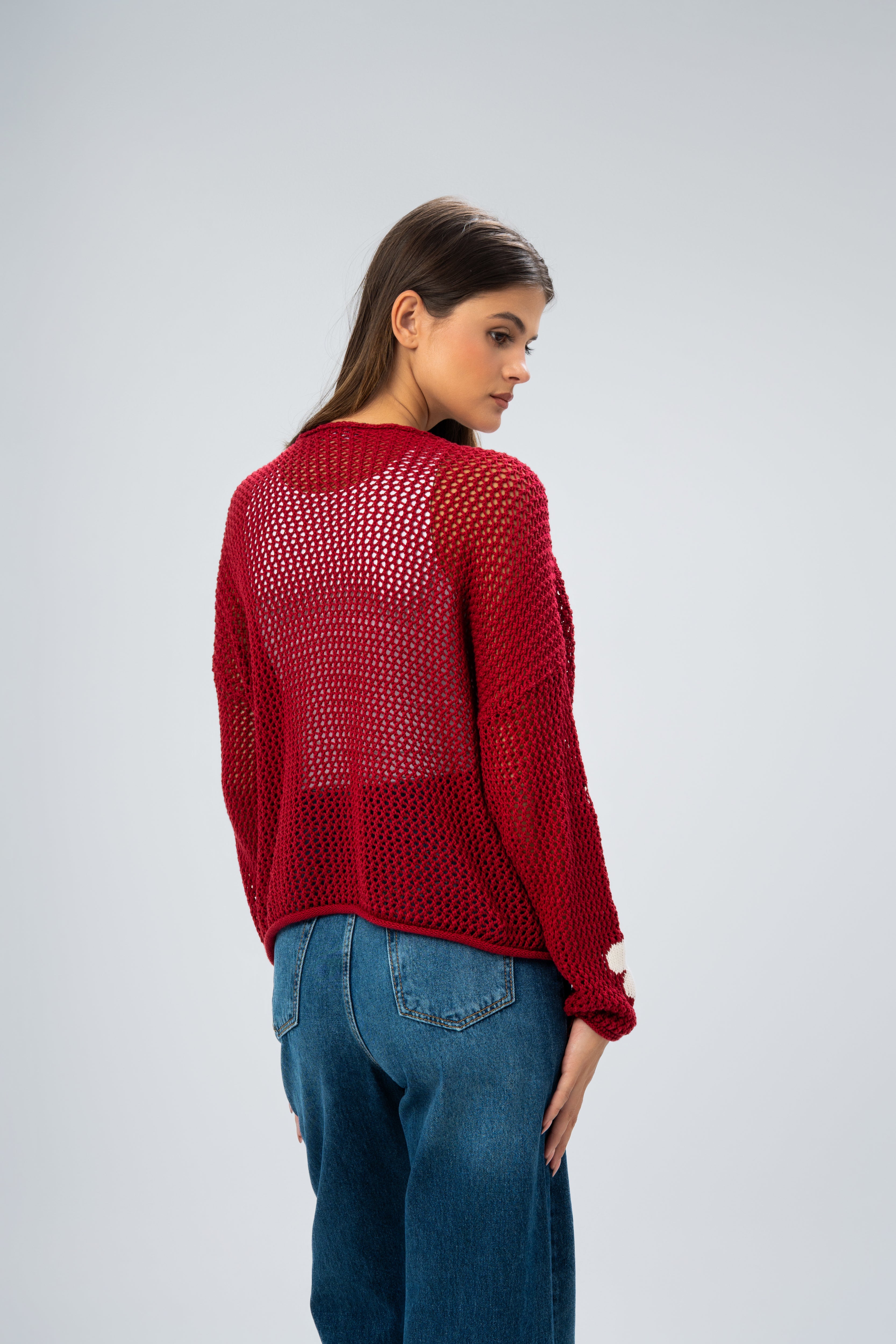 Knitwear Pullover With - Floral Chest Detail