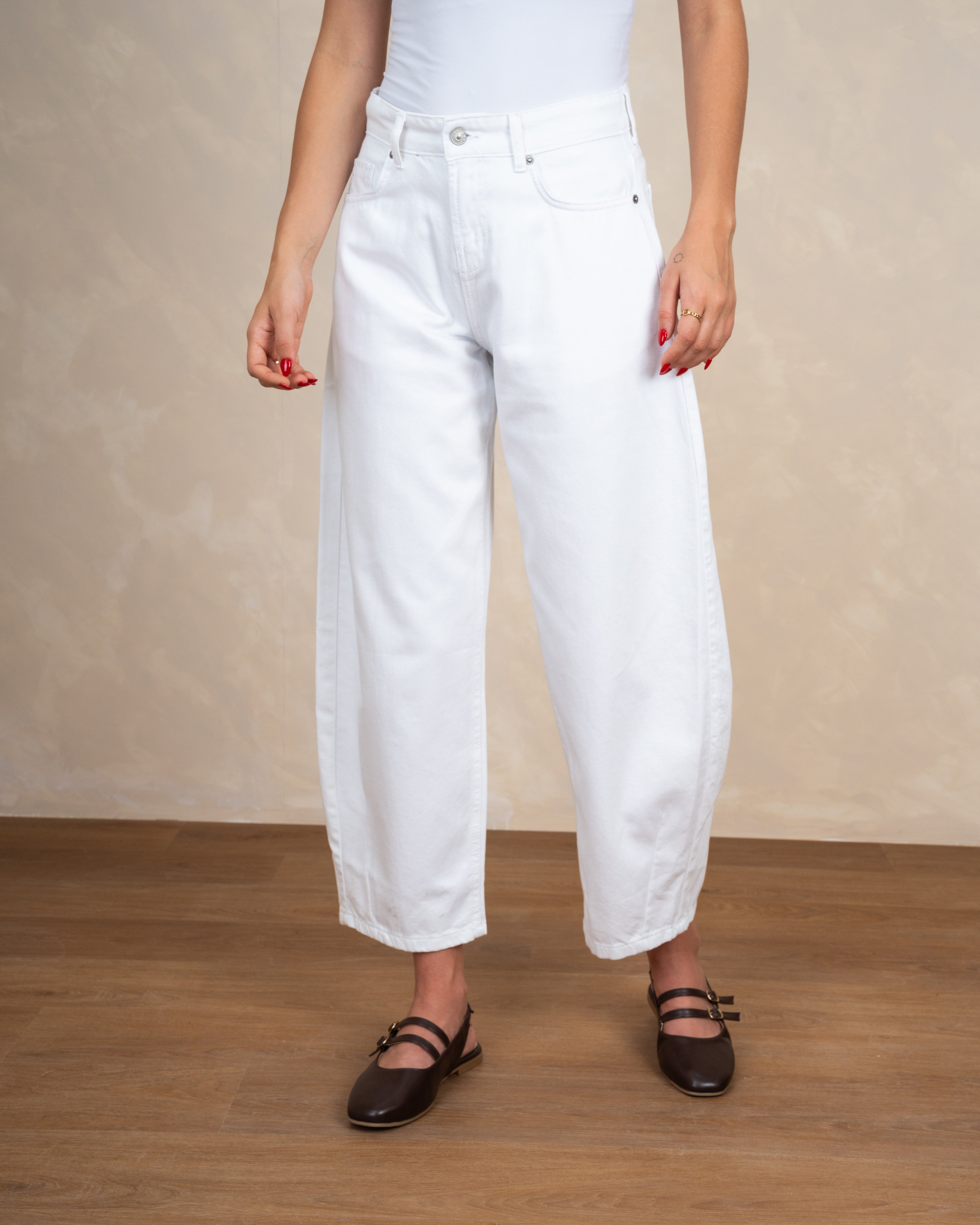Gabardine Balloon-Fit Trousers