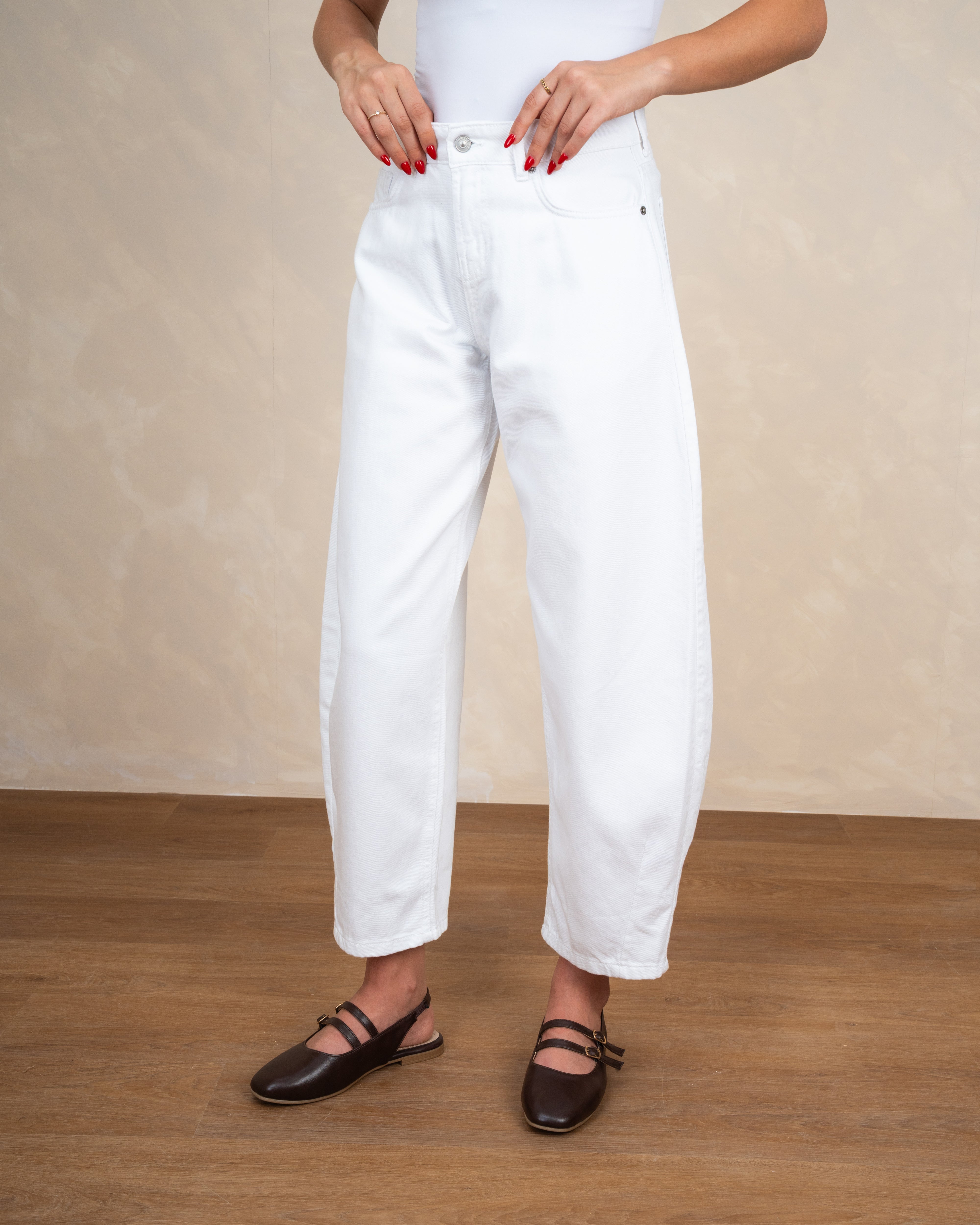 Gabardine Balloon-Fit Trousers