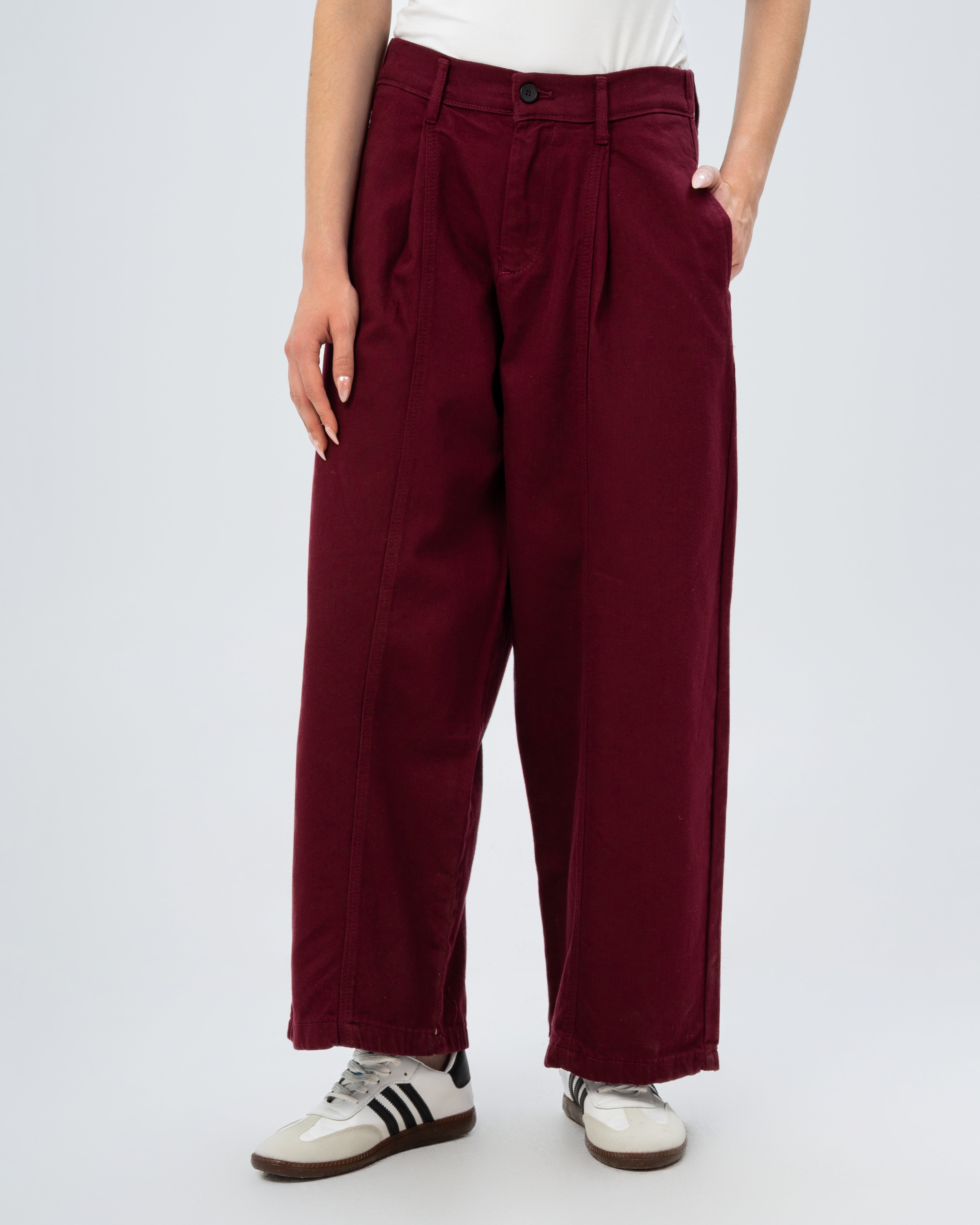 Gabardine trousers with two pockets