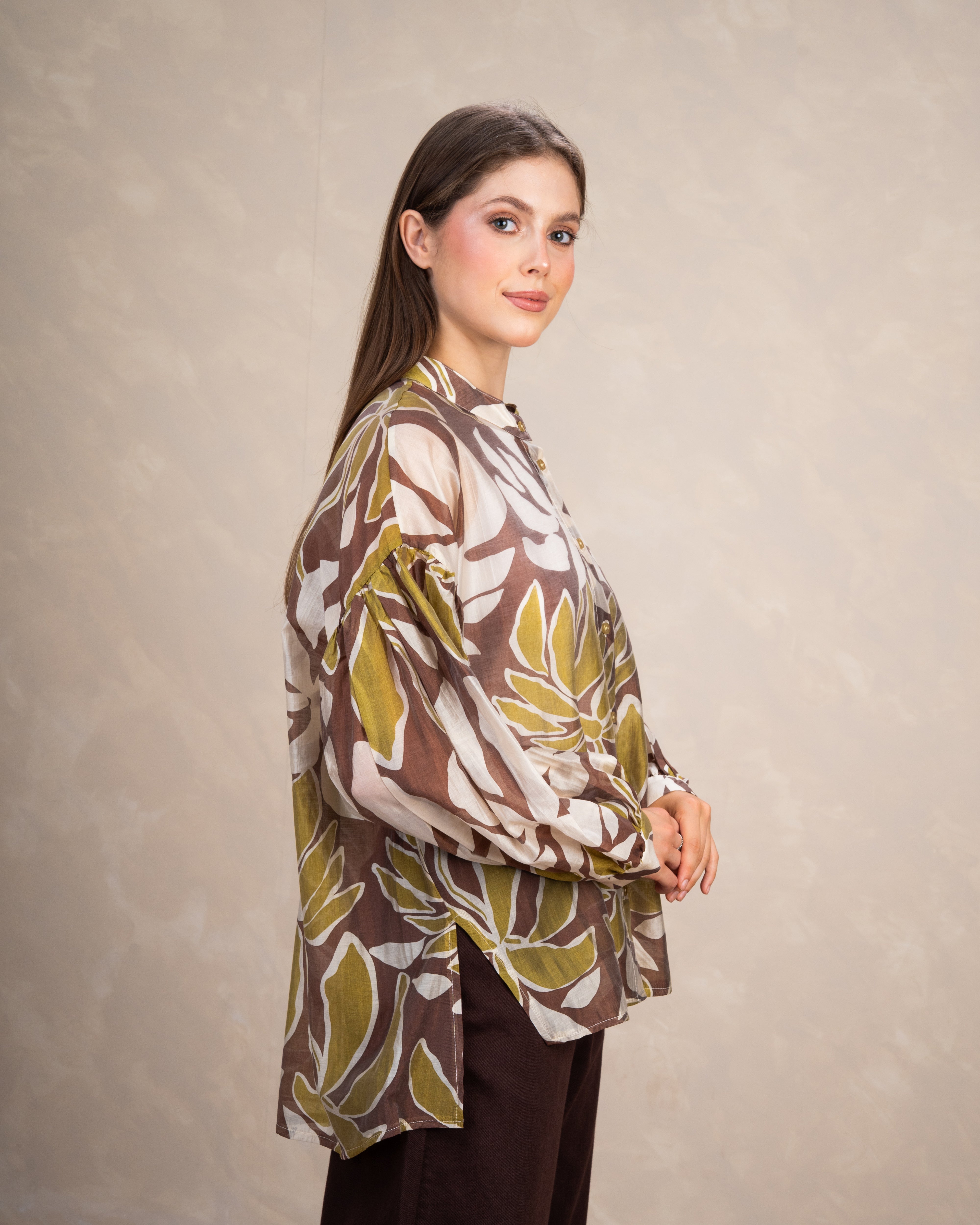 Oversized Floral Print Shirt