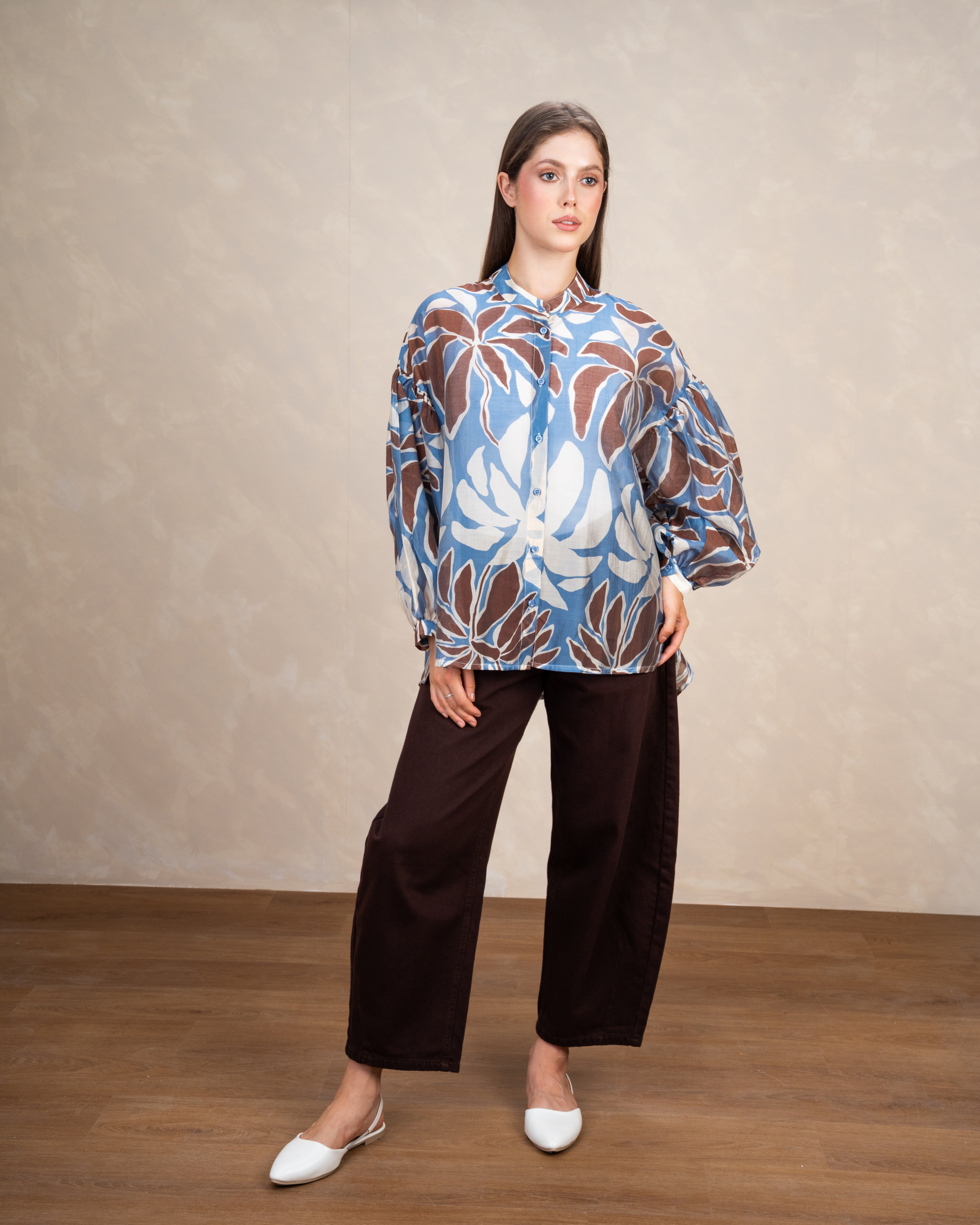 Oversized Floral Print Shirt