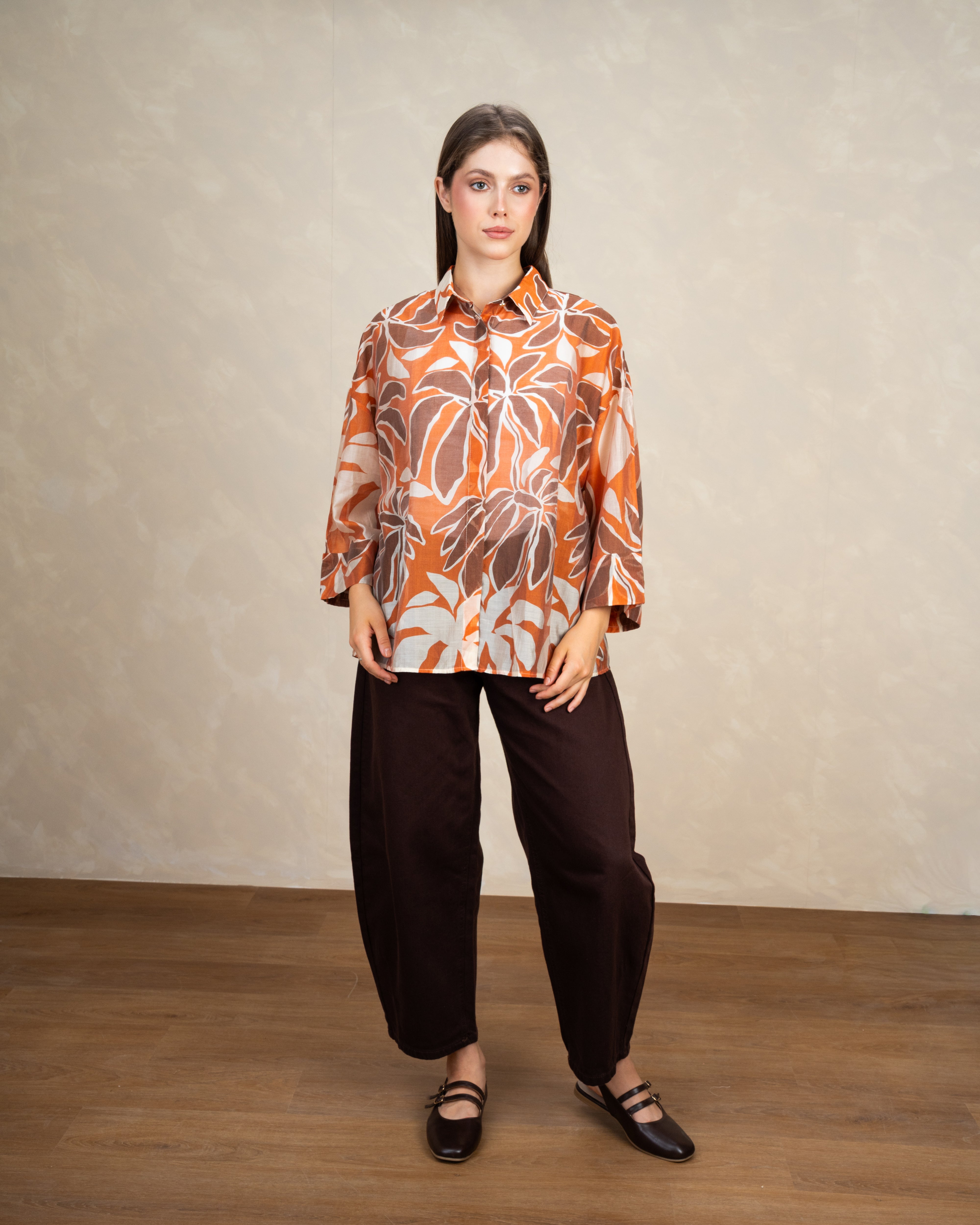 Floral Print Shirt With Short Sleeves