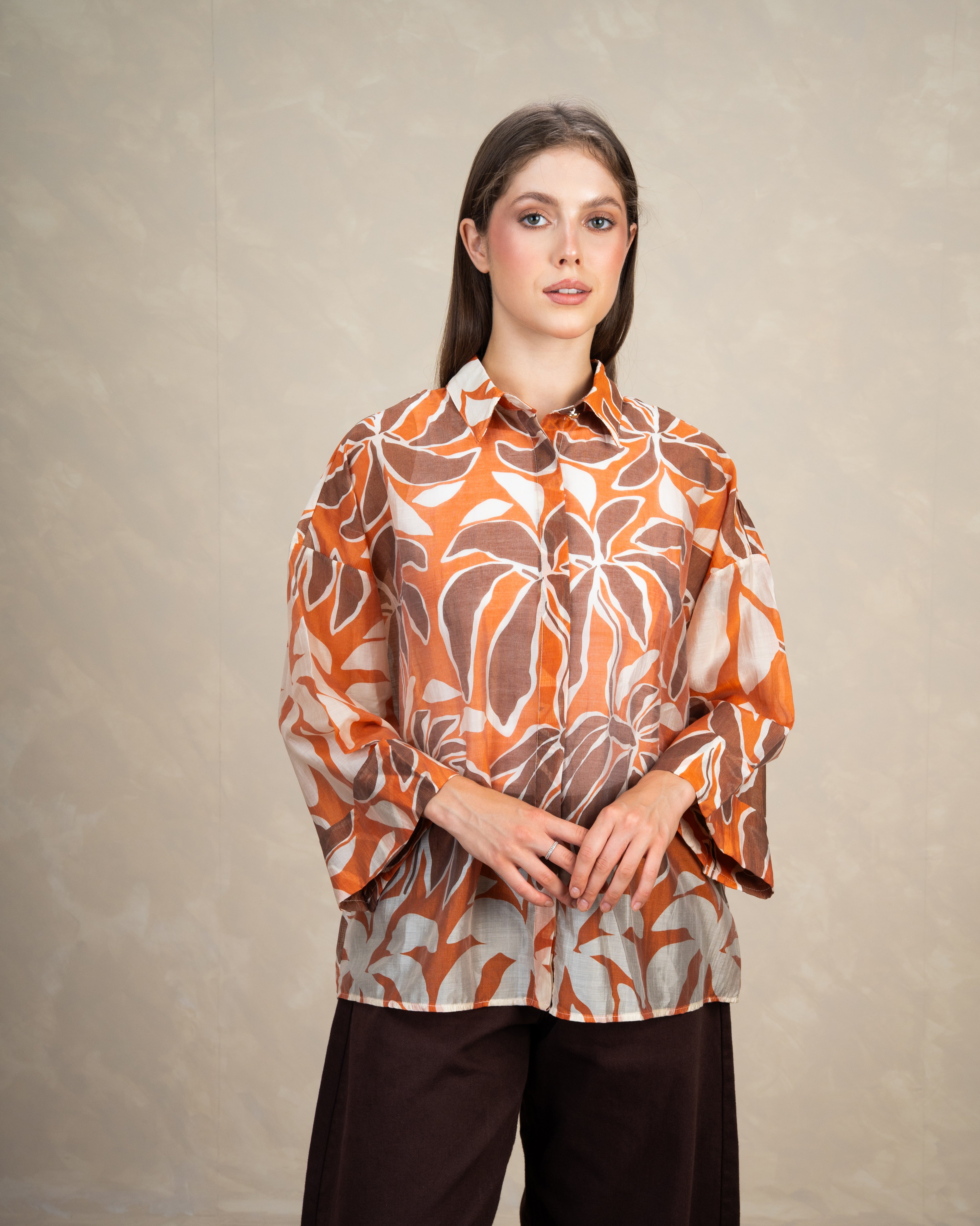 Floral Print Shirt With Short Sleeves