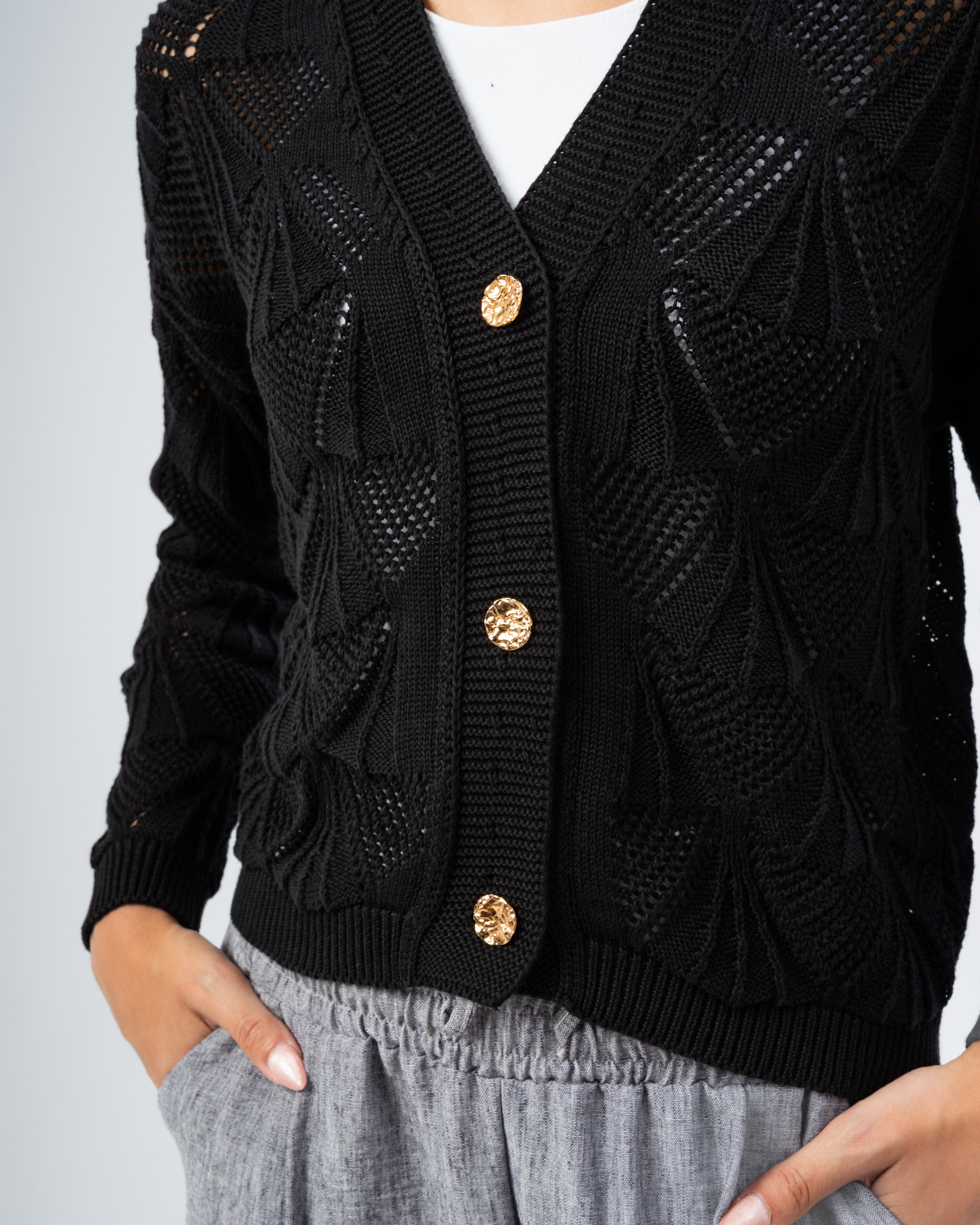 Knitwear Cardigan - With Gold Buttons