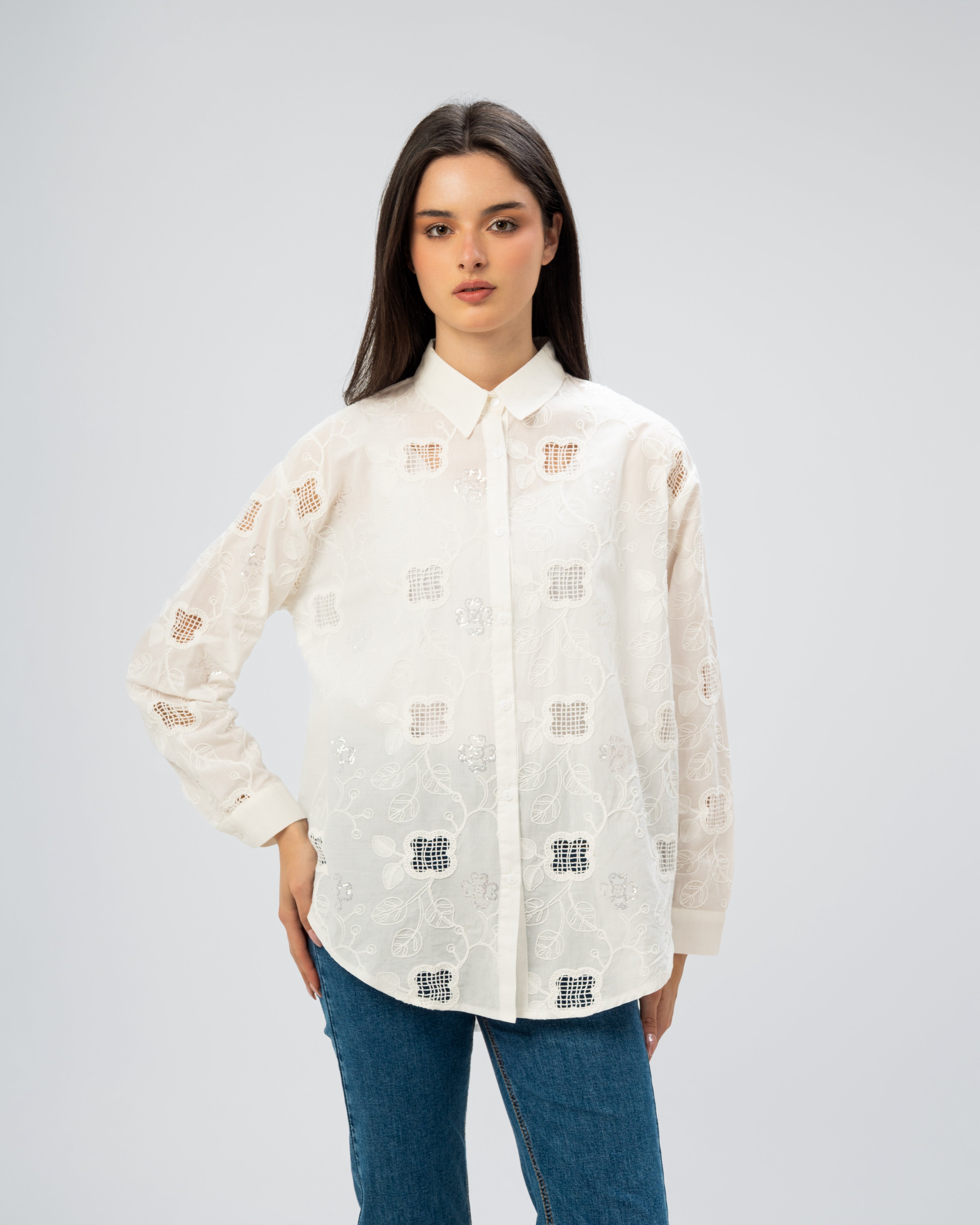 embroidered checkered shirt