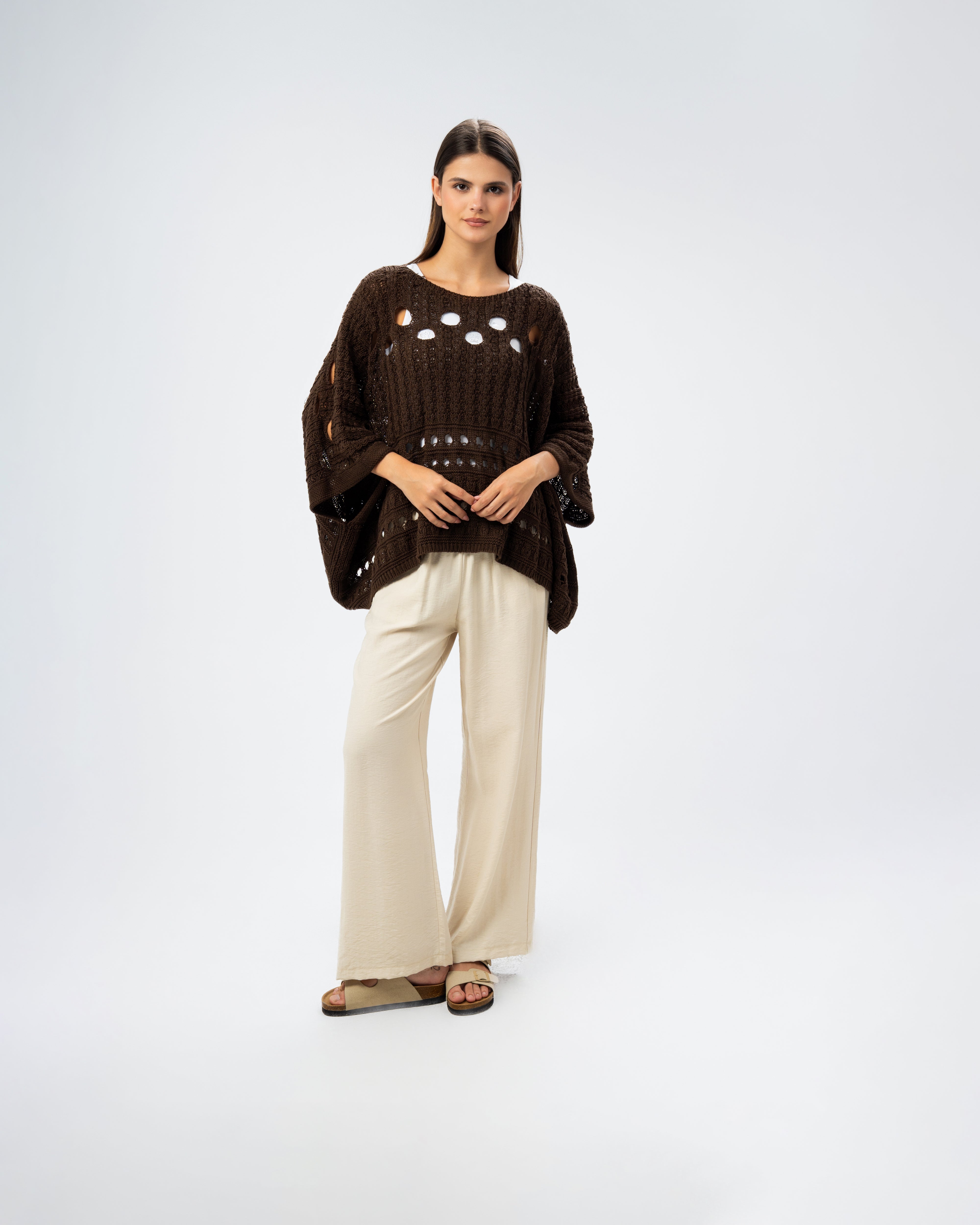 Knitwear Pullover - With Cutout Circles
