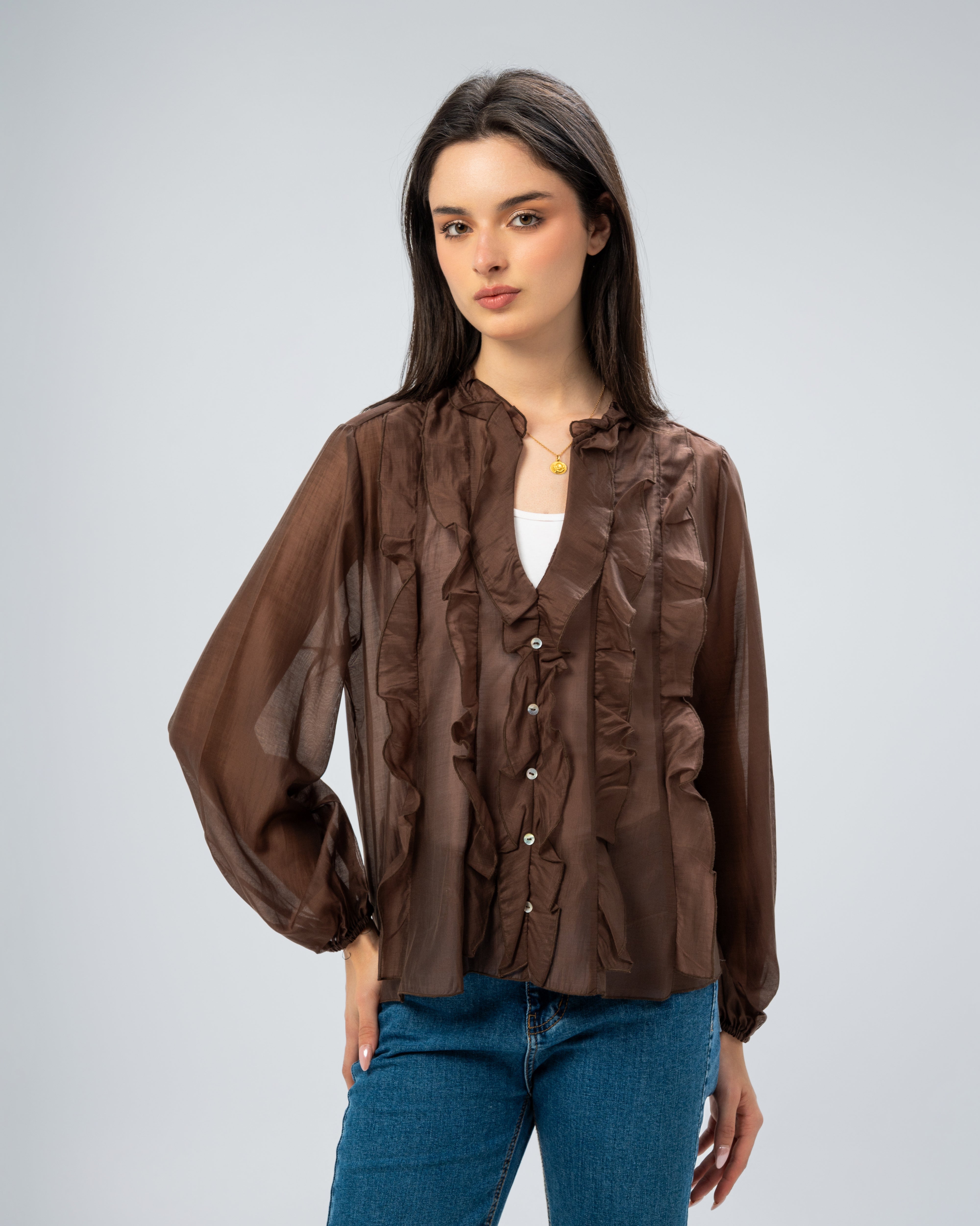 Plain chemise with ruffles