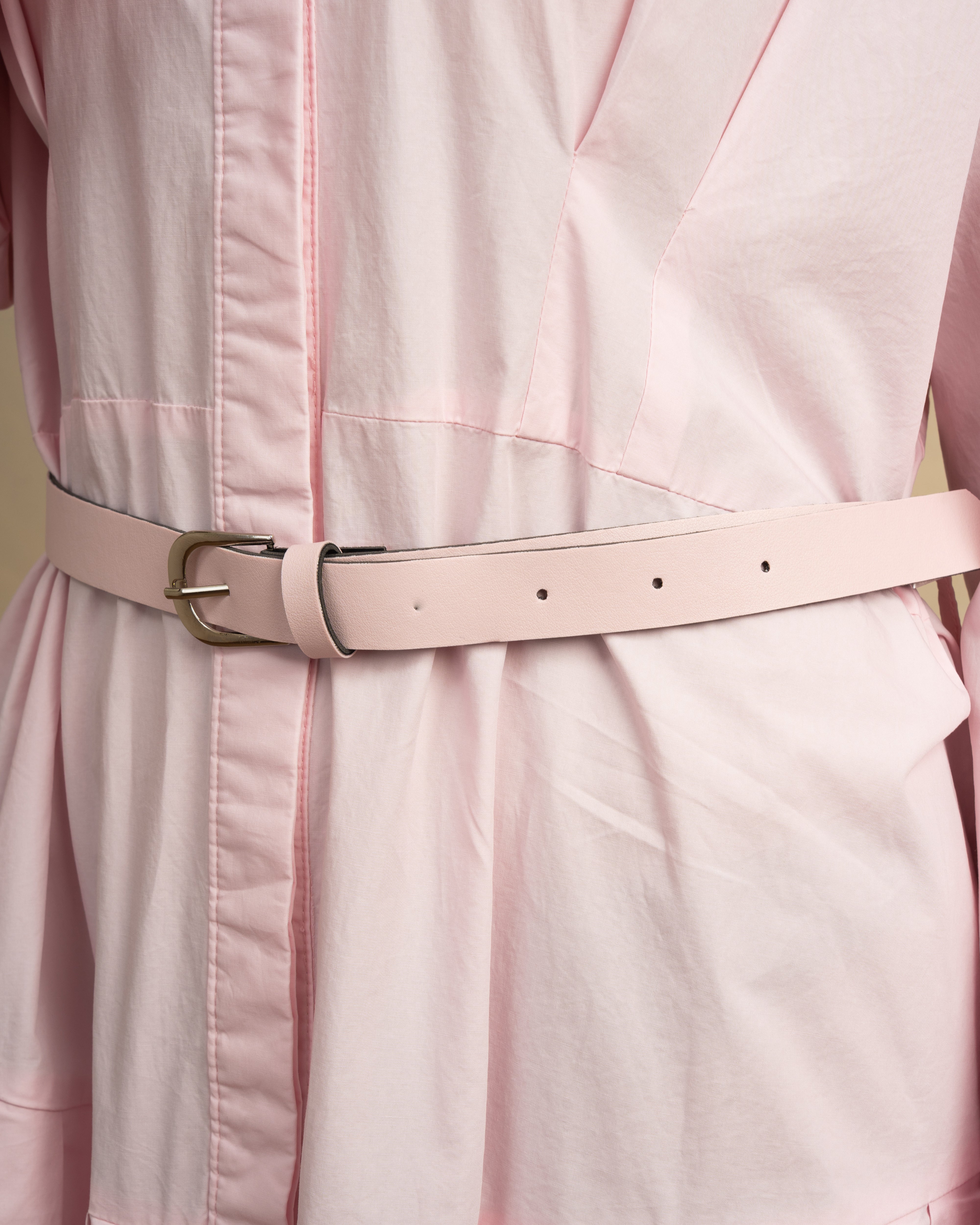 Wide Dress With Belt And Wide Sleeves