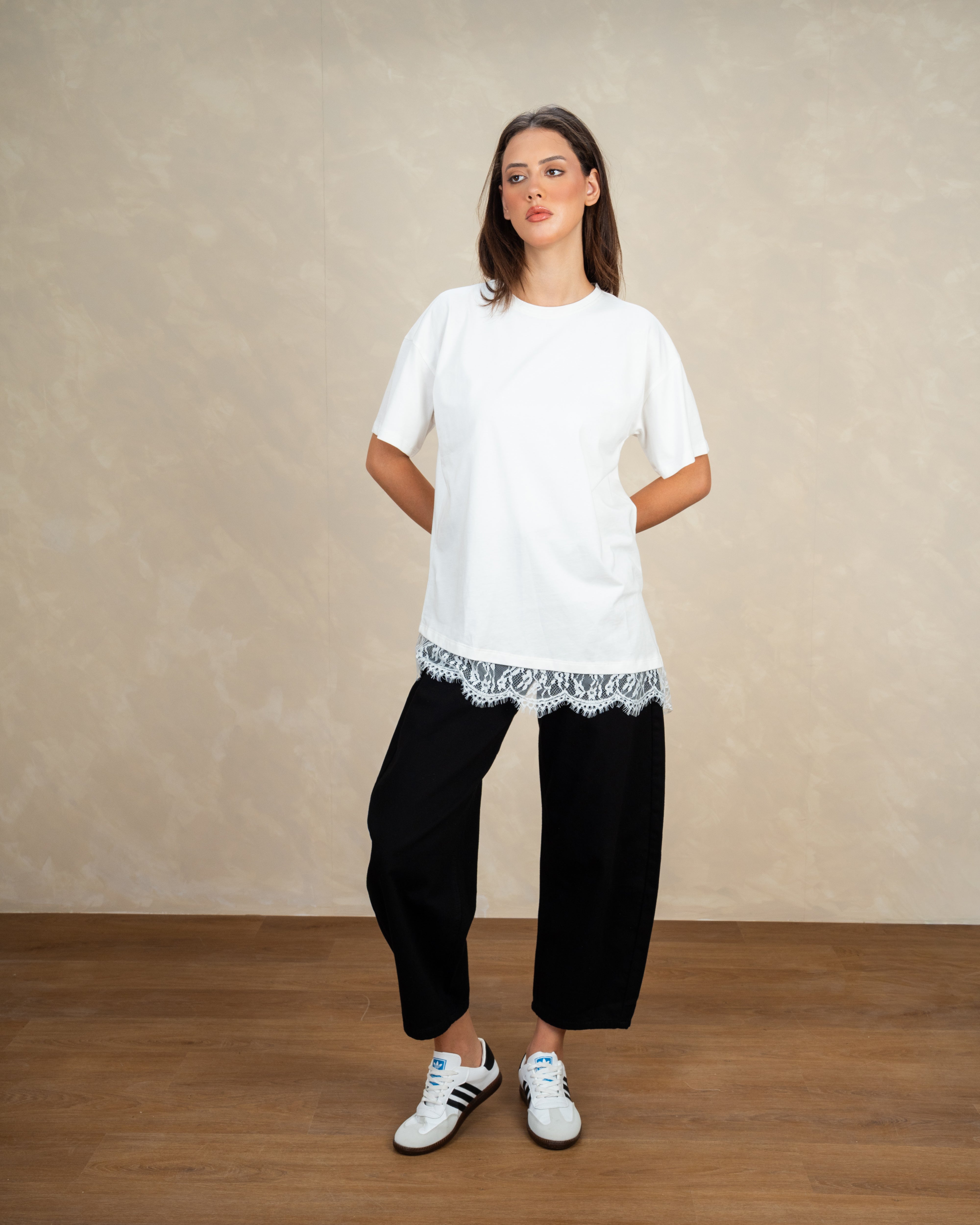 Short Sleeve T-Shirt With Lace Waist