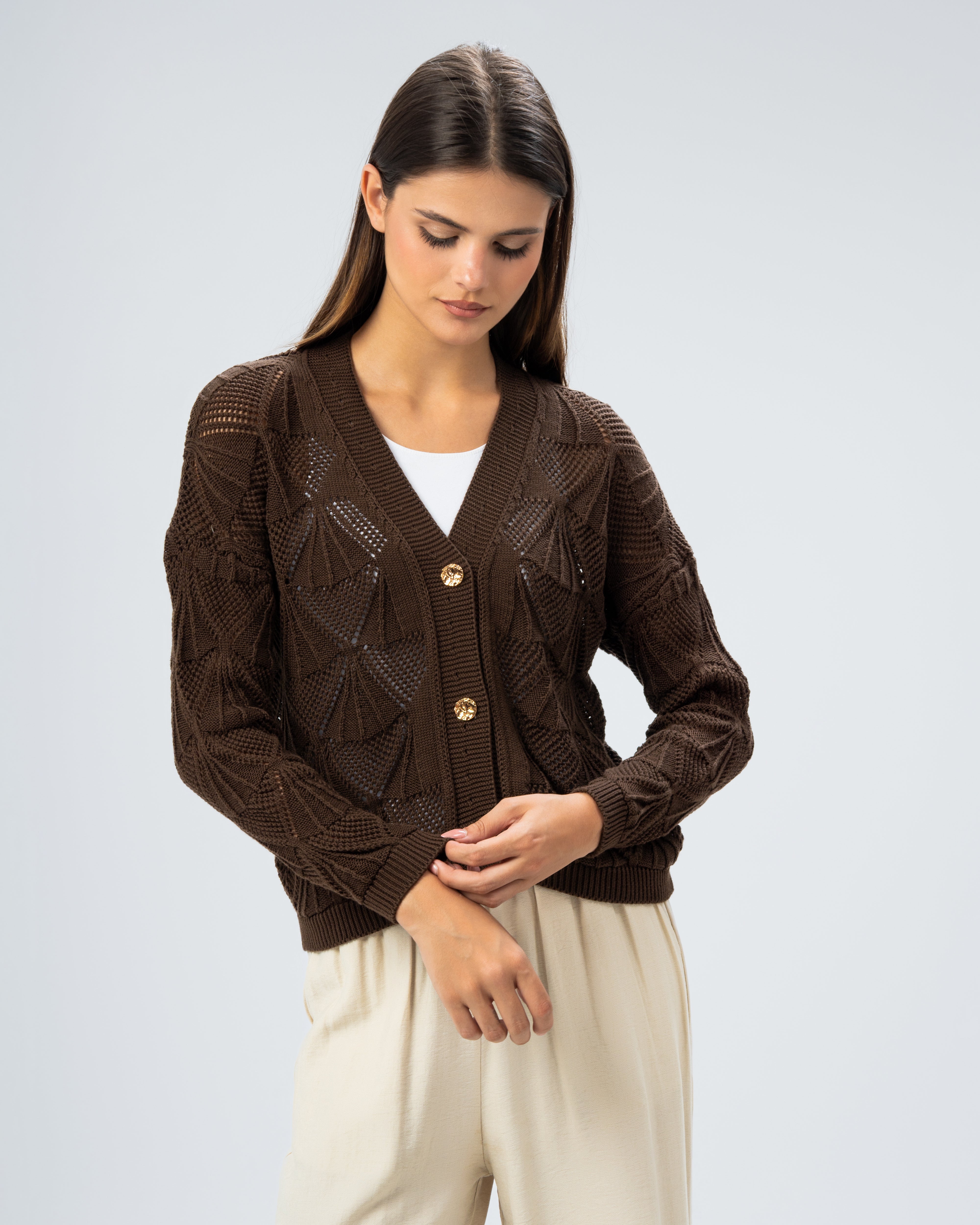 Knitwear Cardigan - With Gold Buttons