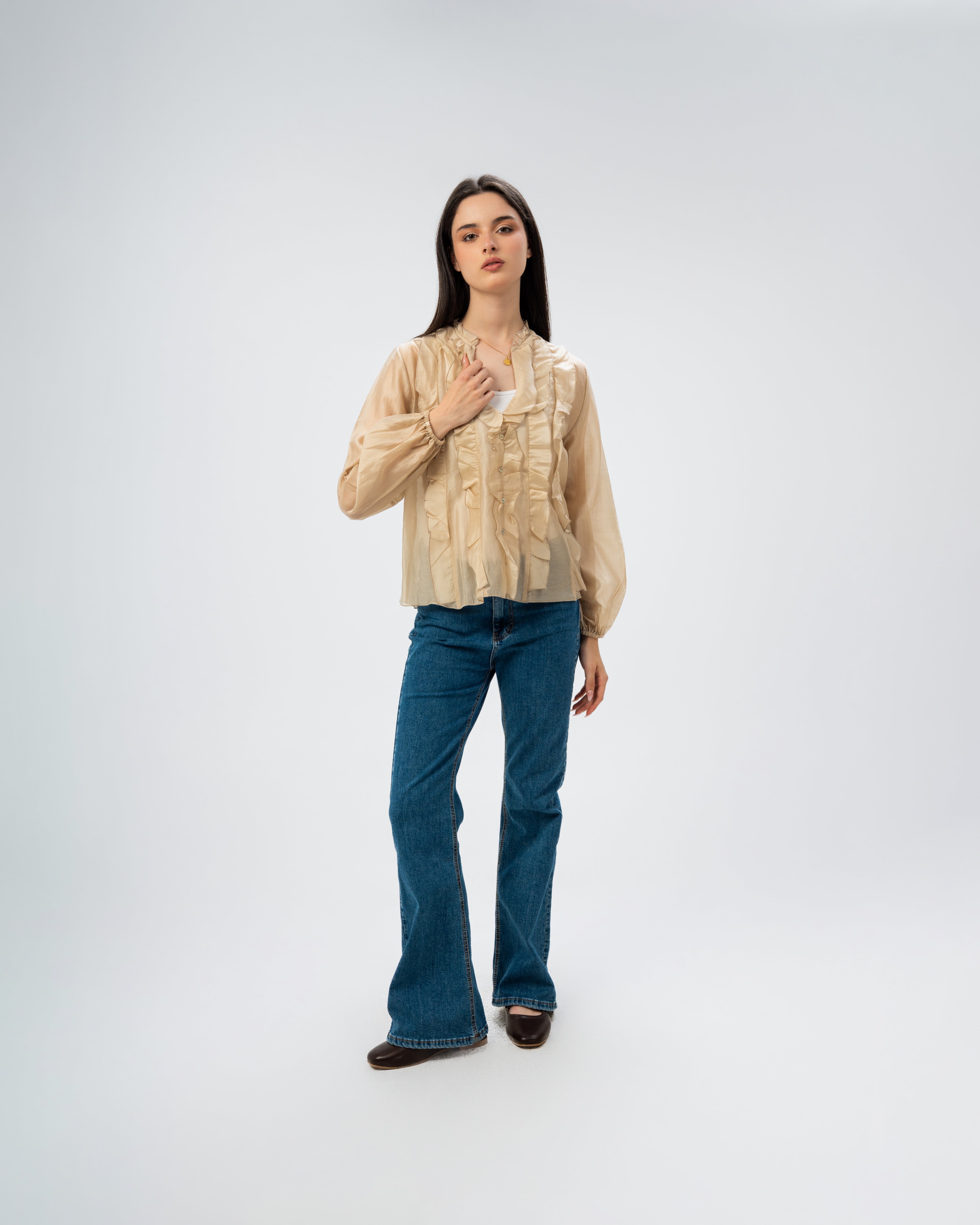 Plain chemise with ruffles