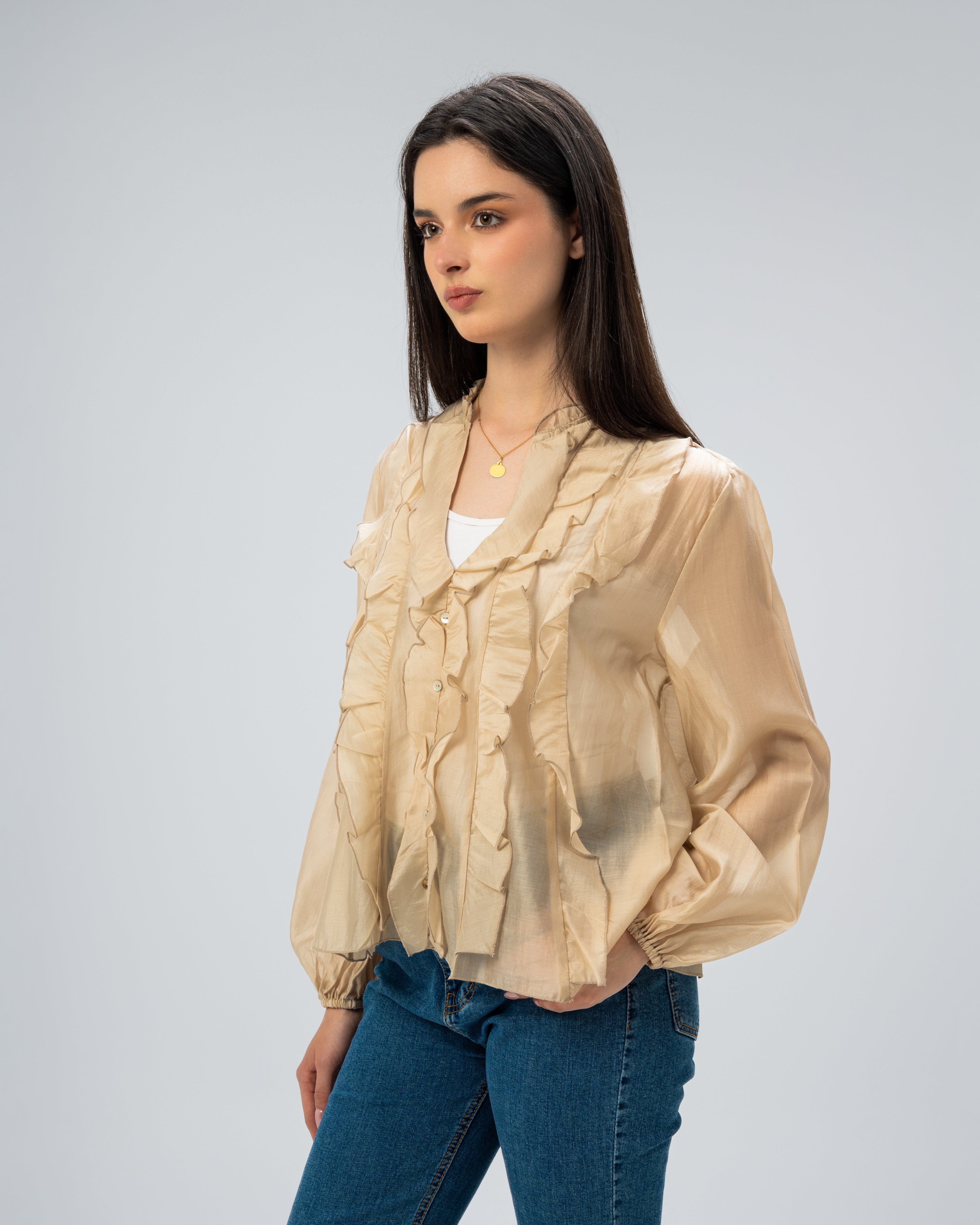 Plain chemise with ruffles