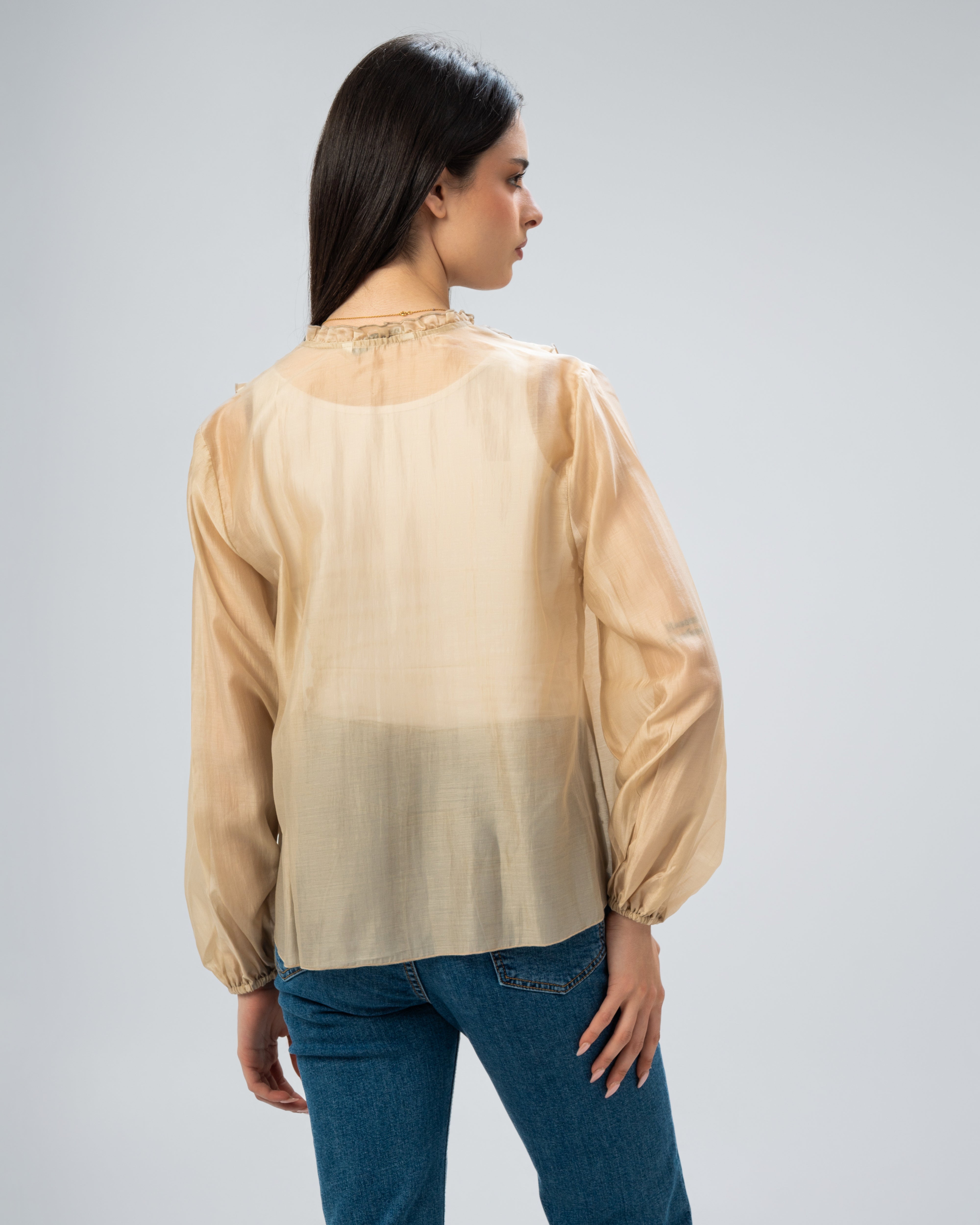 Plain chemise with ruffles