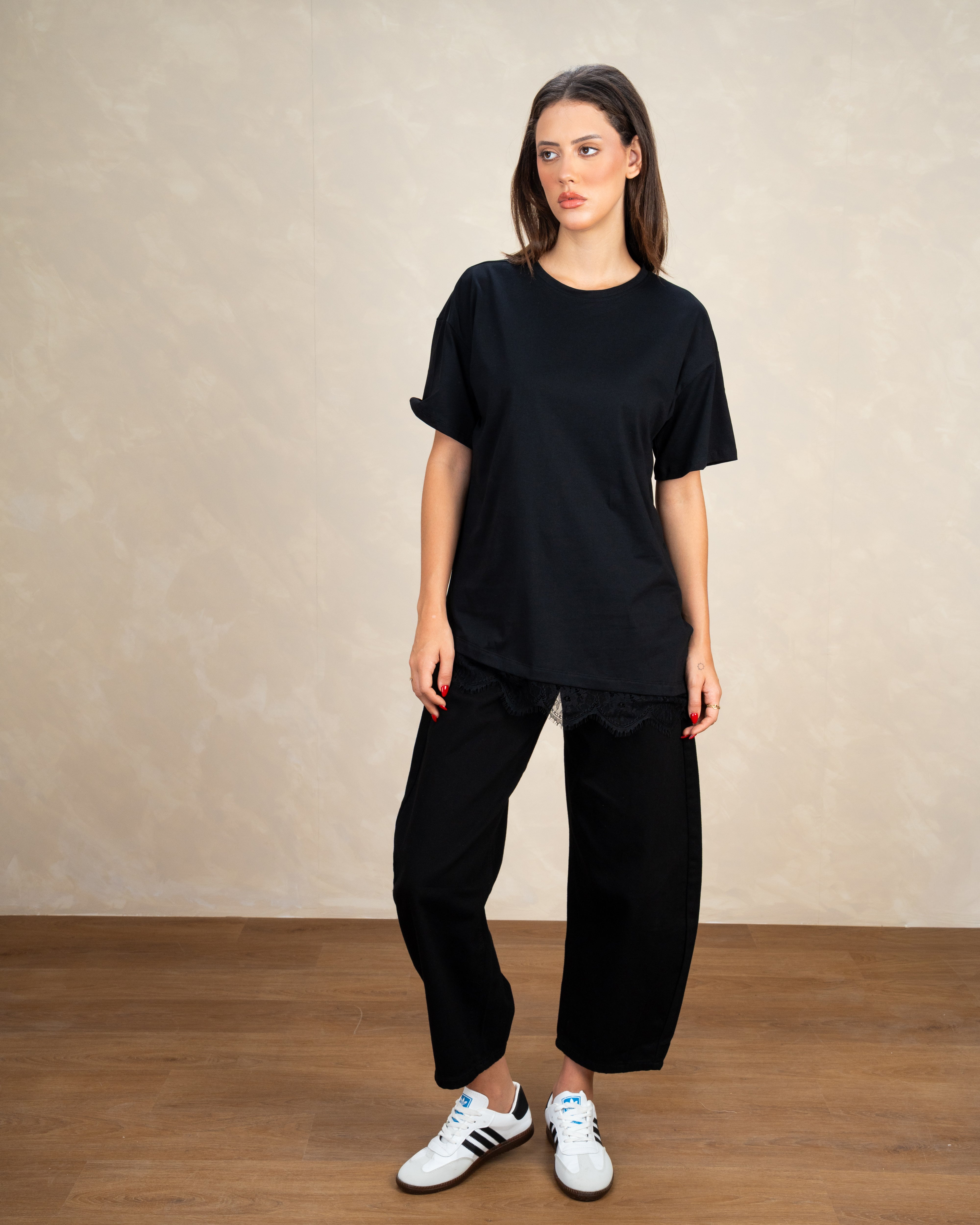 Short Sleeve T-Shirt With Lace Waist