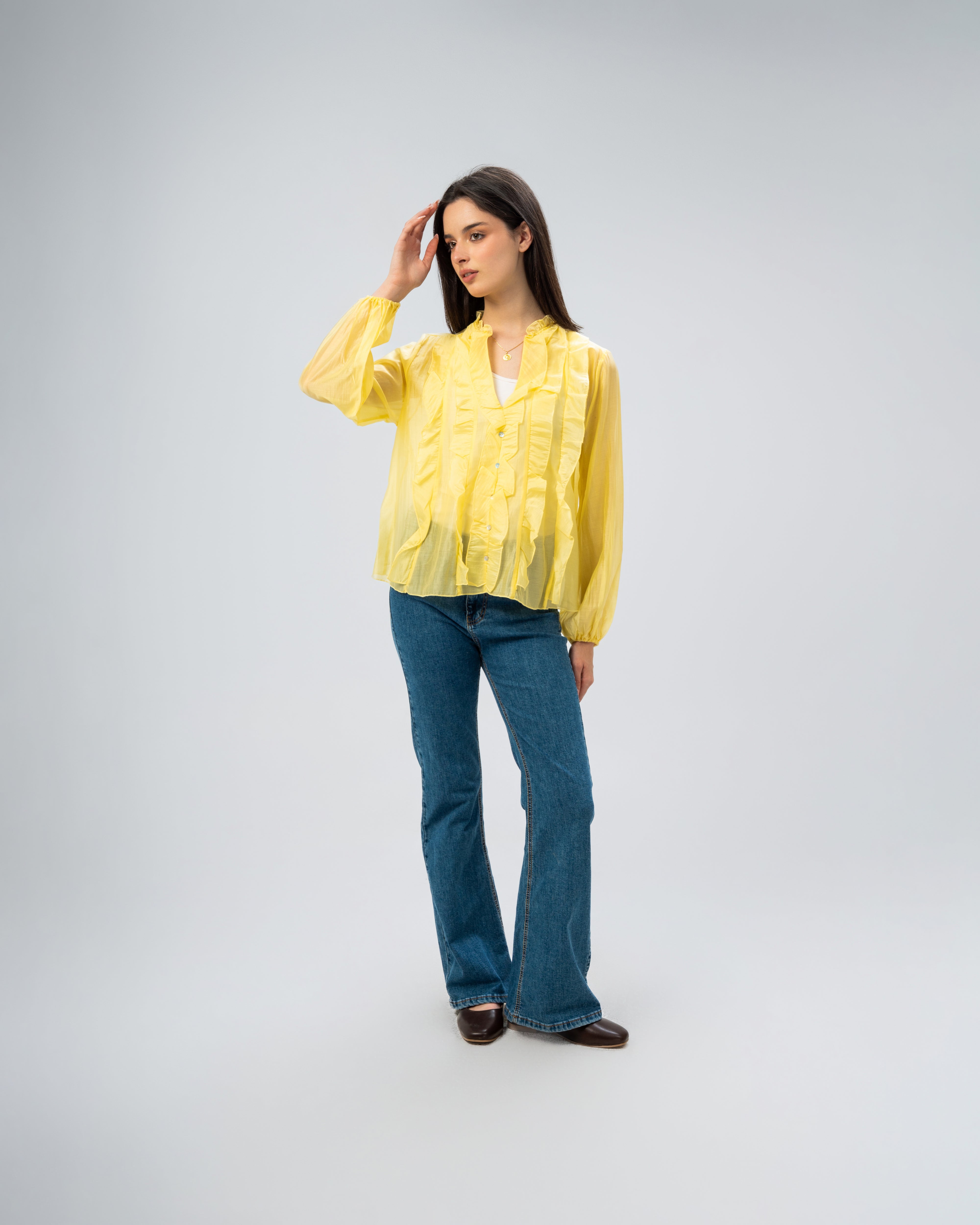 Plain chemise with ruffles