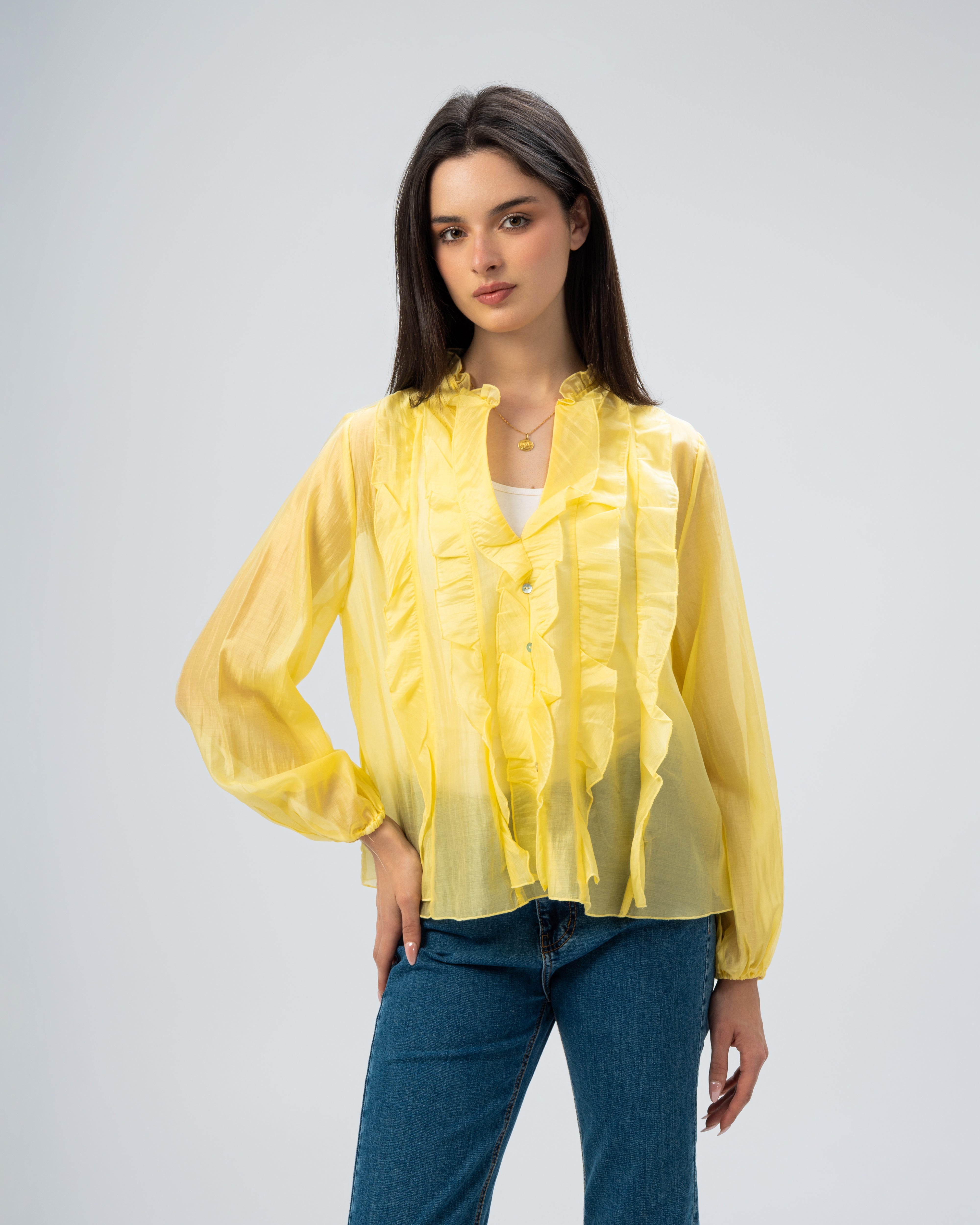 Plain chemise with ruffles