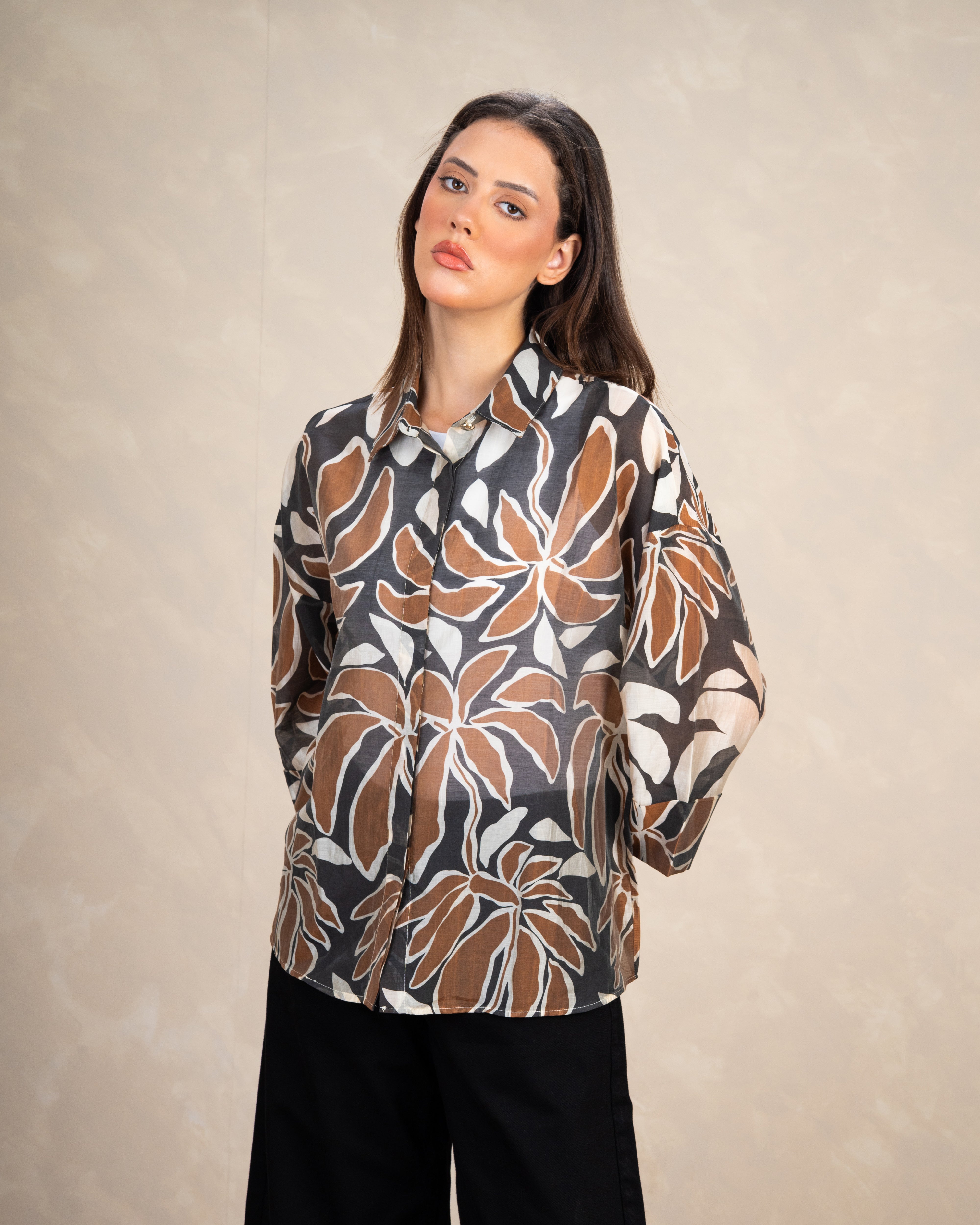 Floral Print Shirt With Short Sleeves