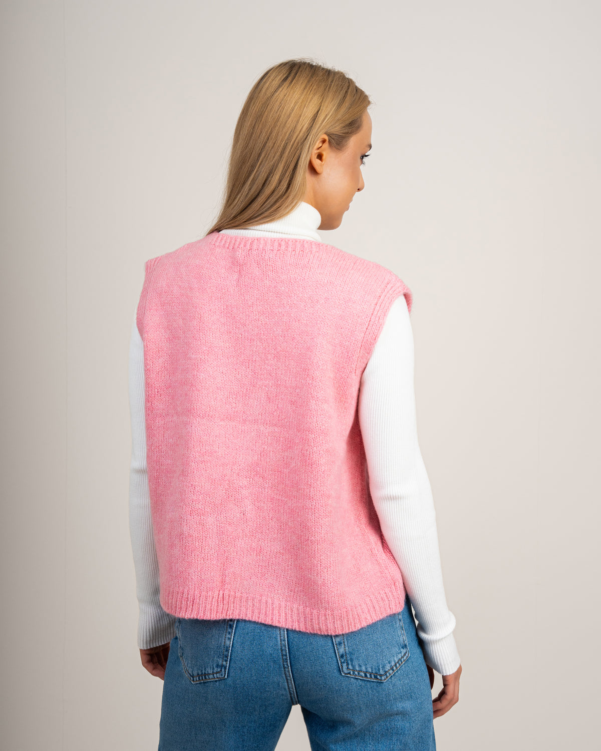 Open Sleeveless Vest - With Front Tie