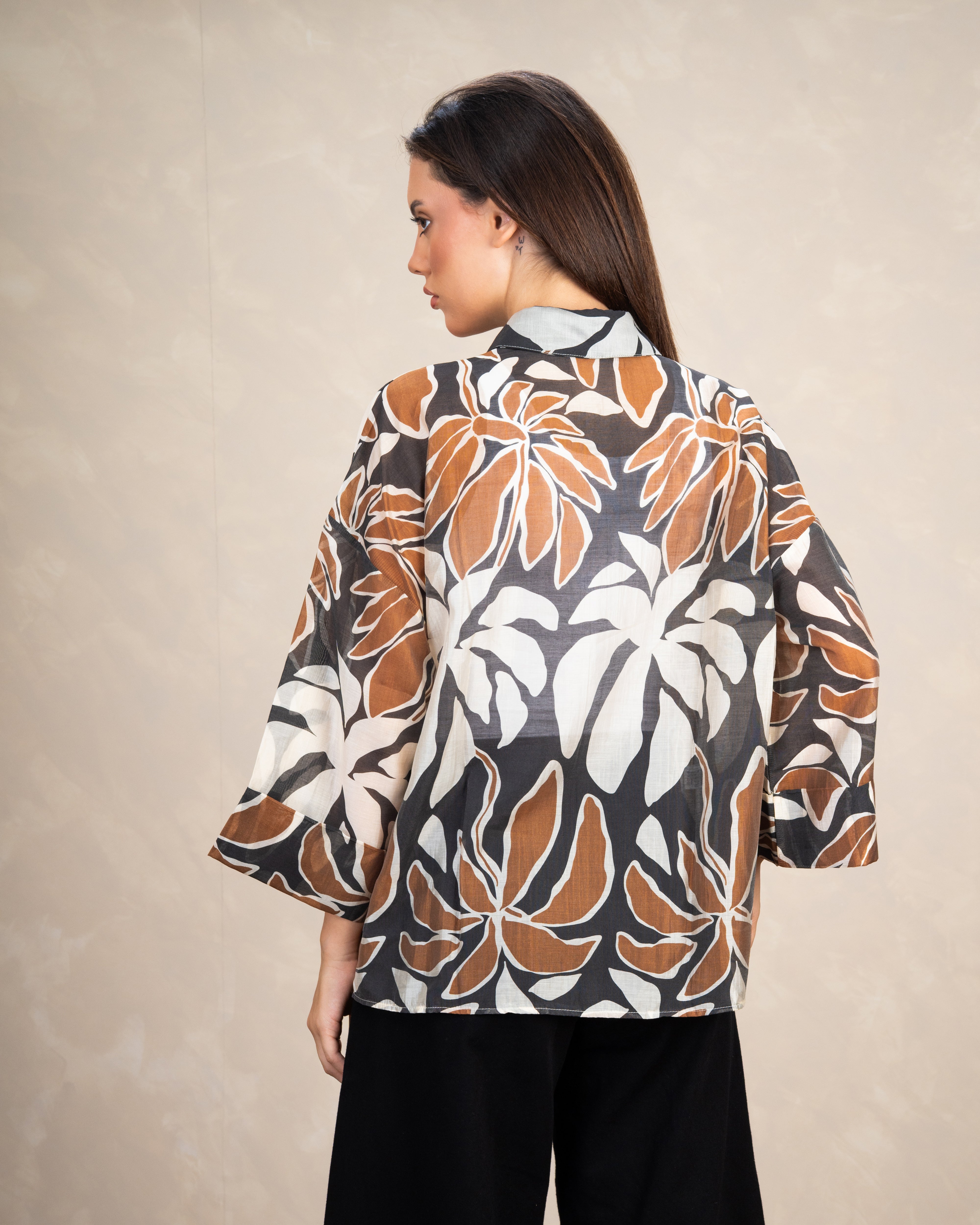 Floral Print Shirt With Short Sleeves