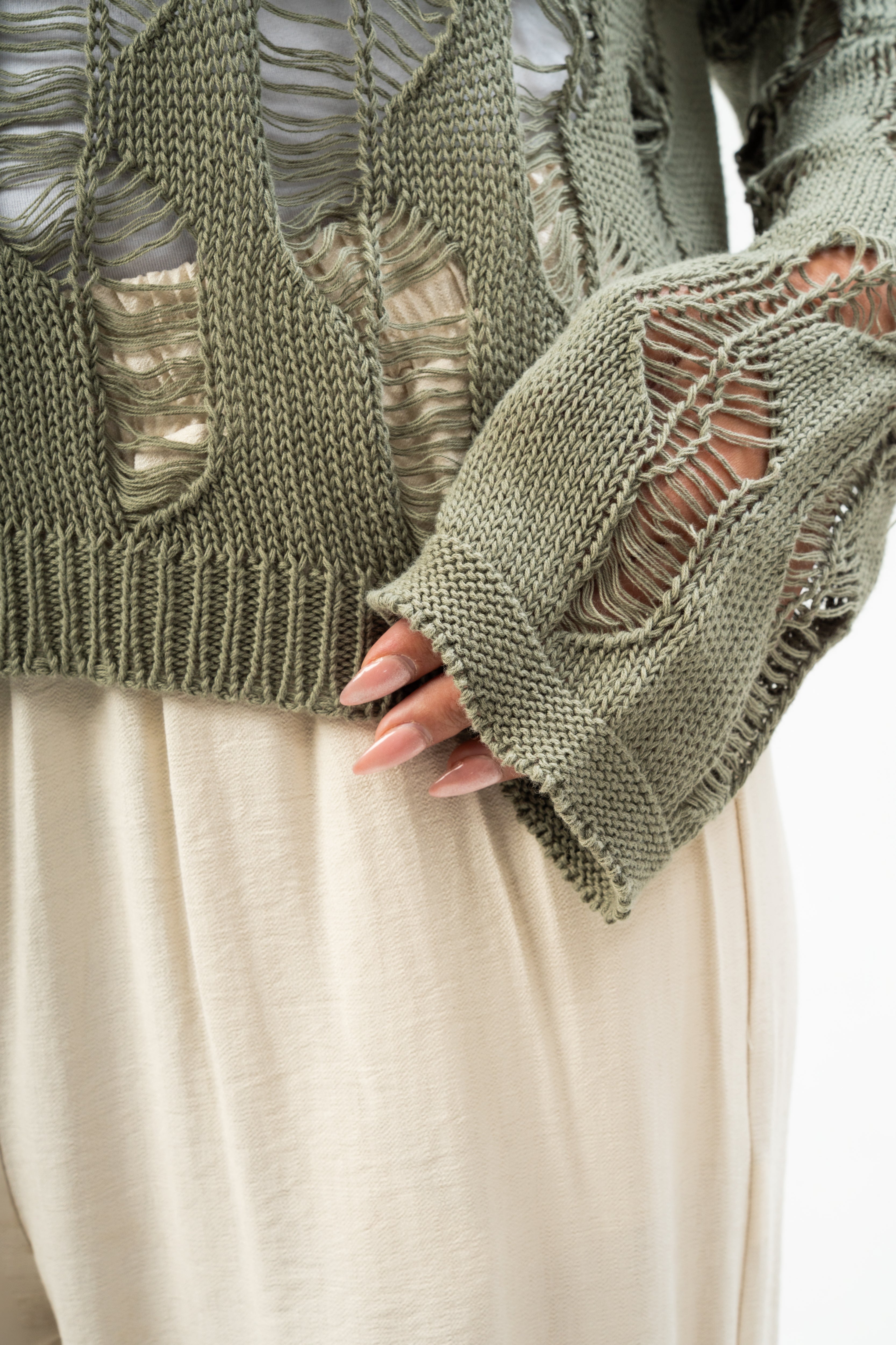 Knitwear Pullover With Wide Neck - And Cutout Circles