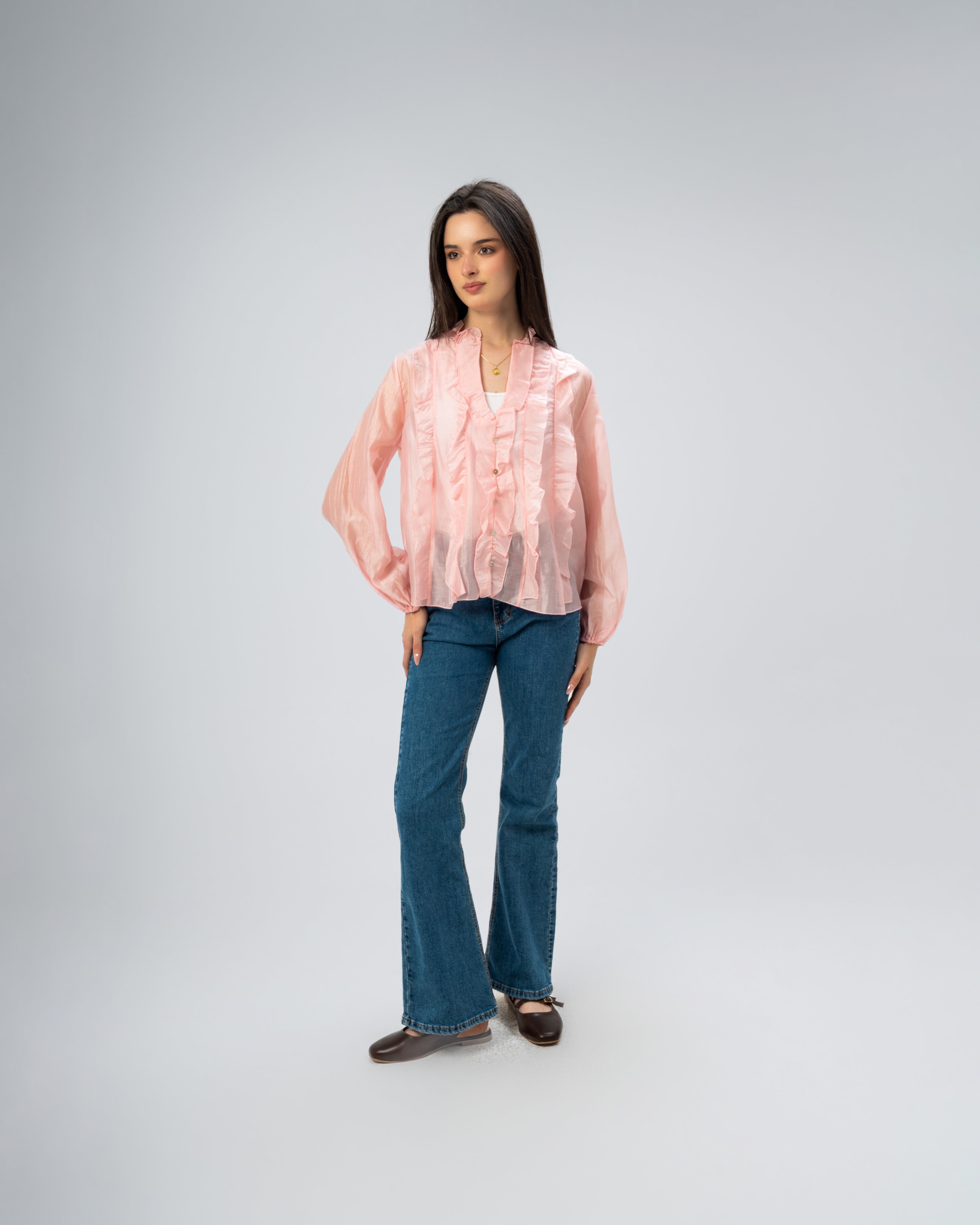 Plain chemise with ruffles
