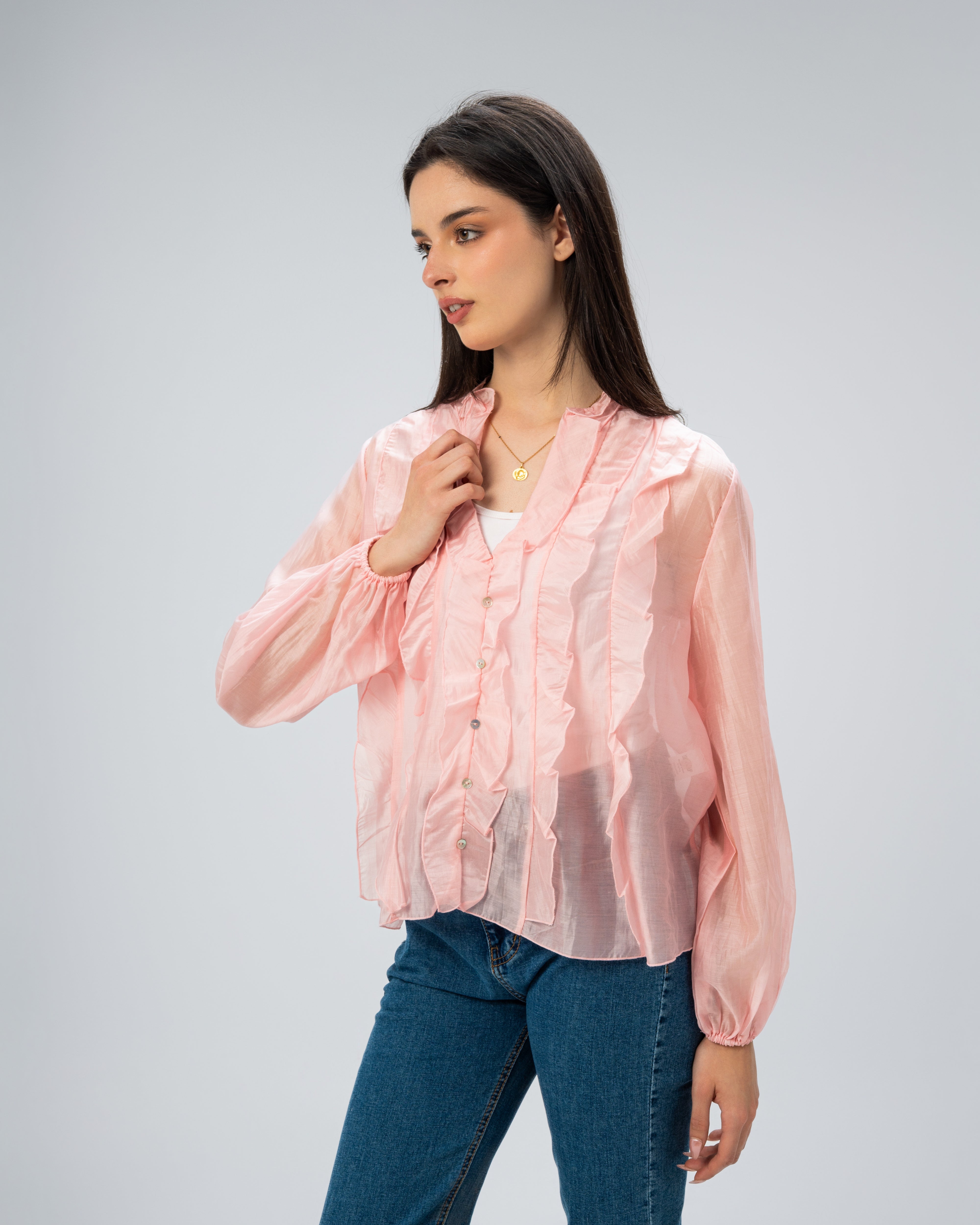 Plain chemise with ruffles