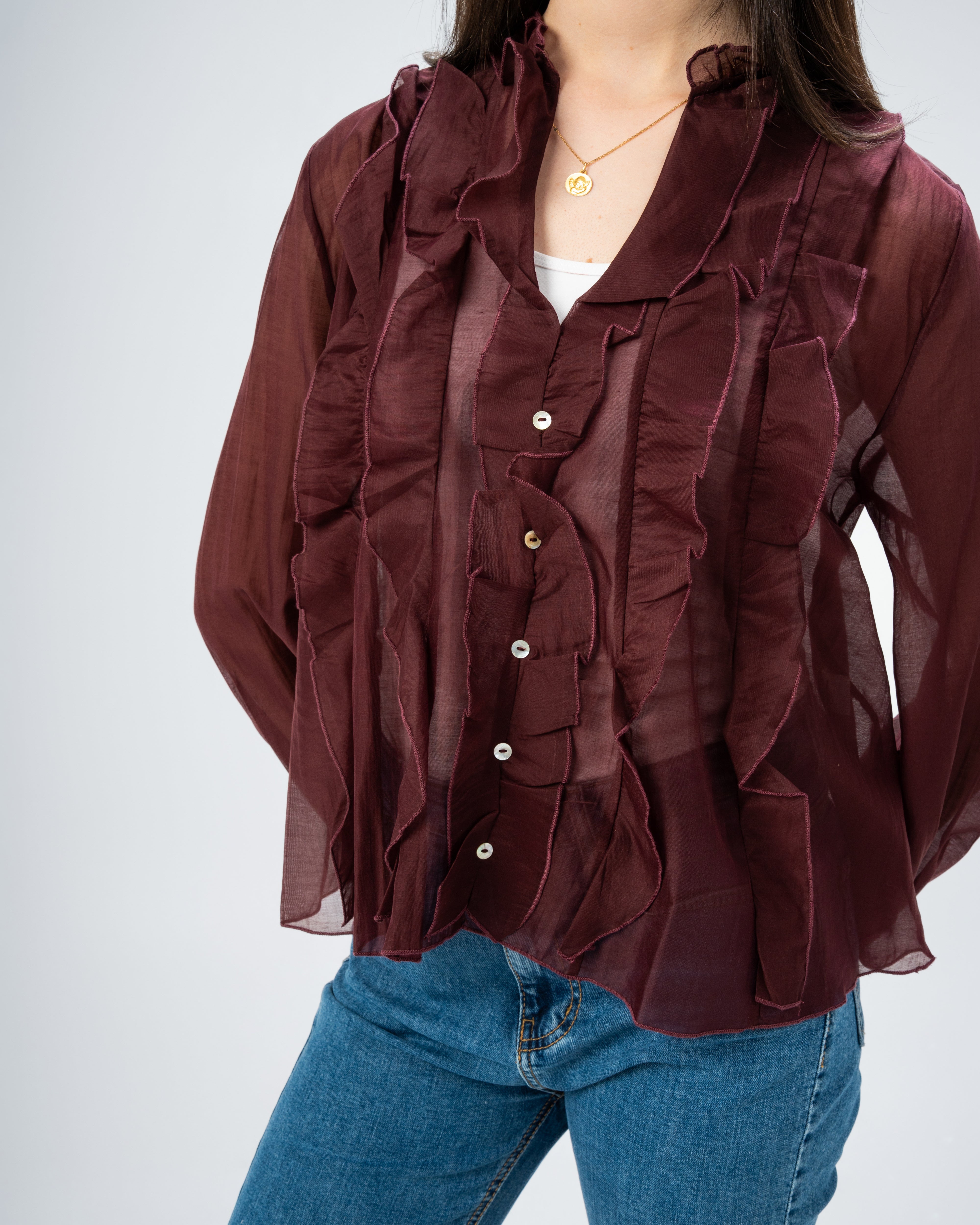Plain chemise with ruffles