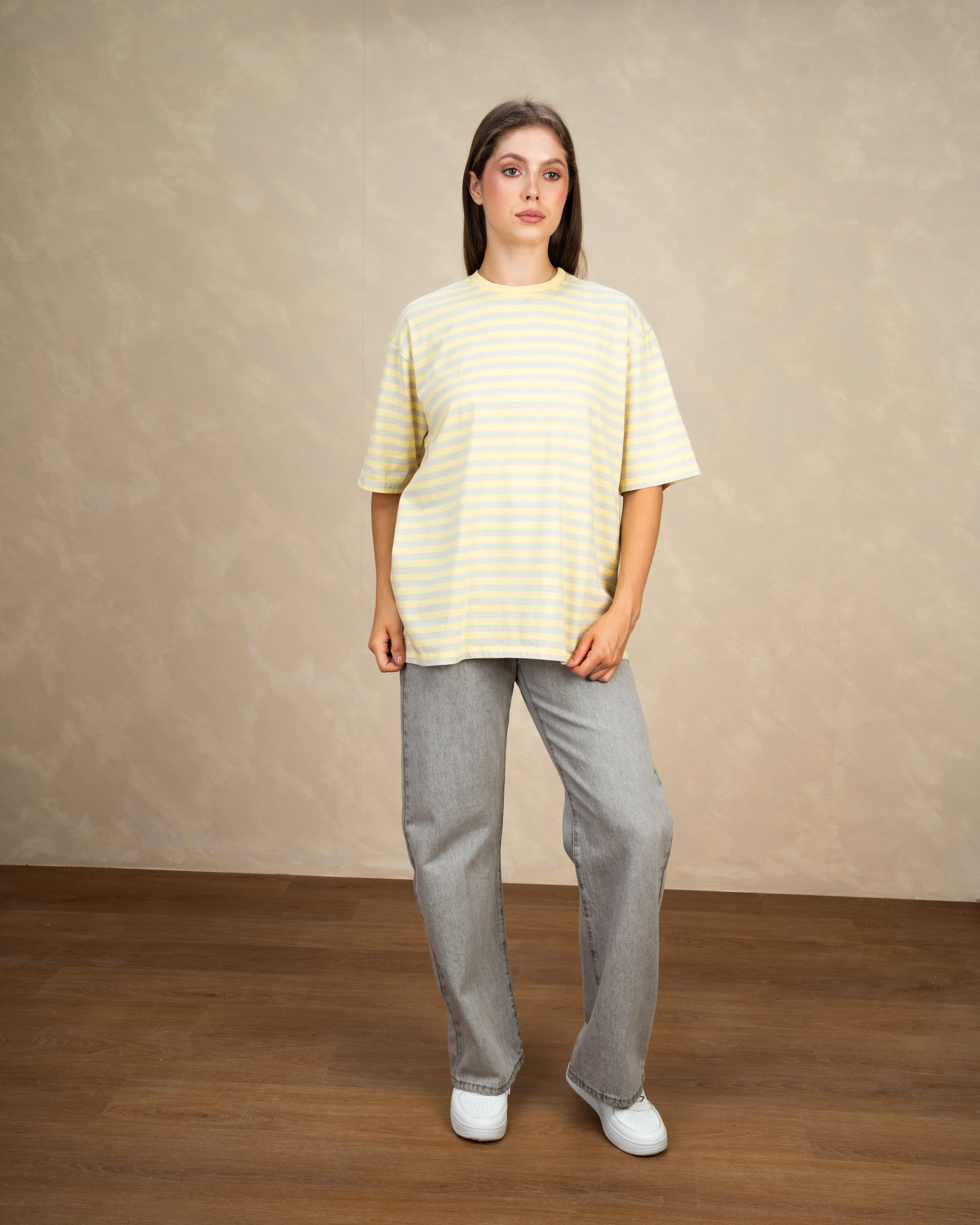 Long Colorful Striped Basic Top