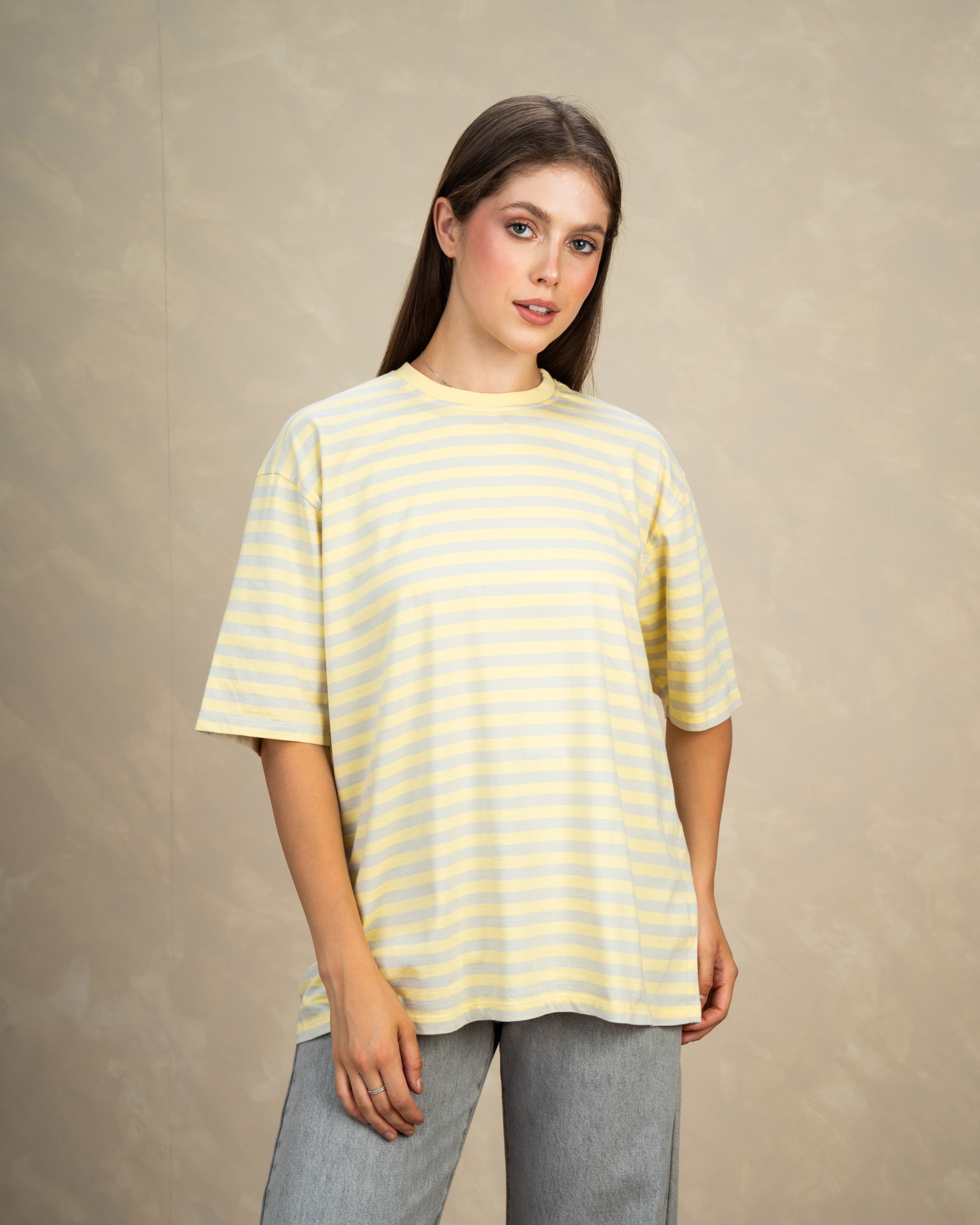 Long Colorful Striped Basic Top