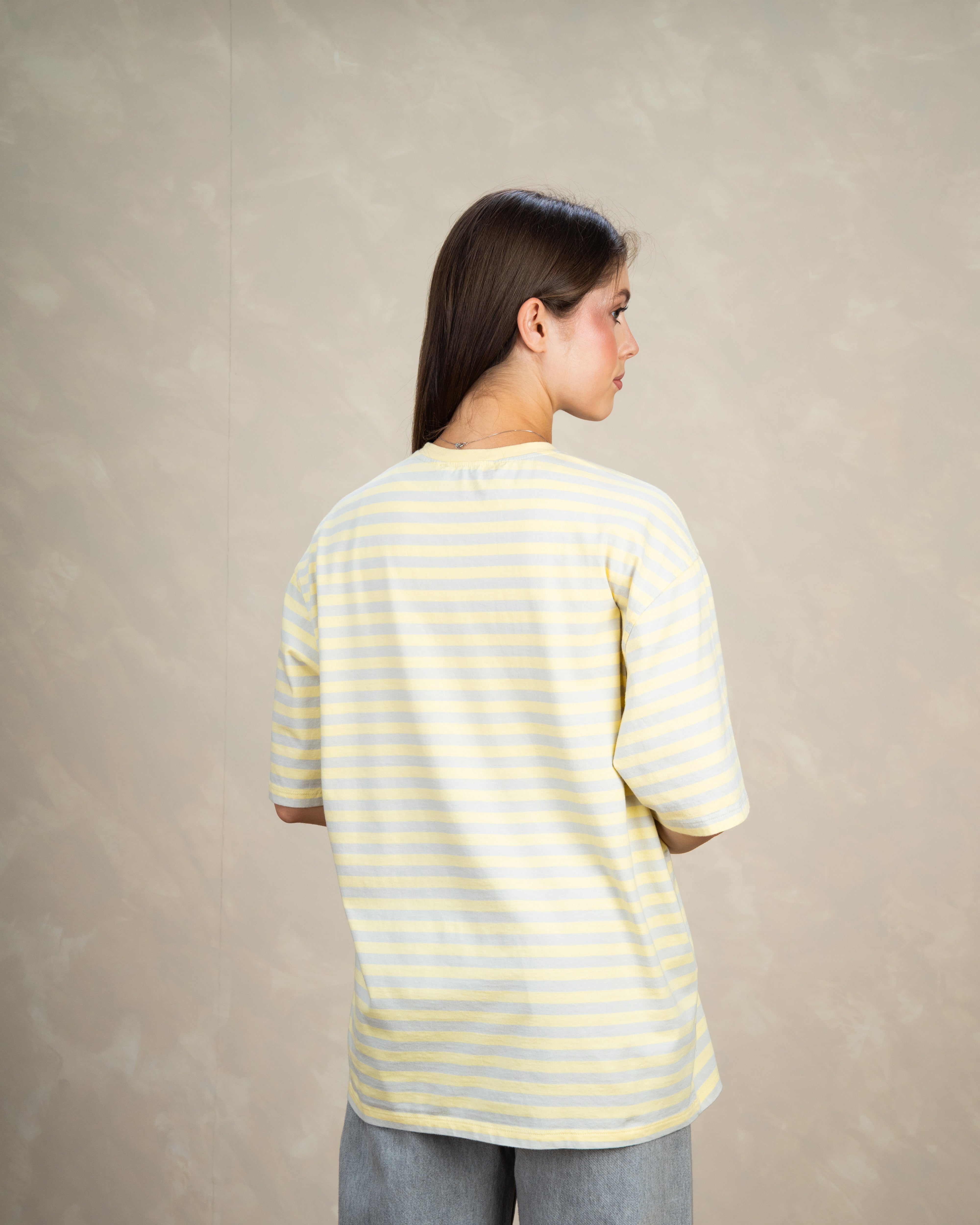 Long Colorful Striped Basic Top