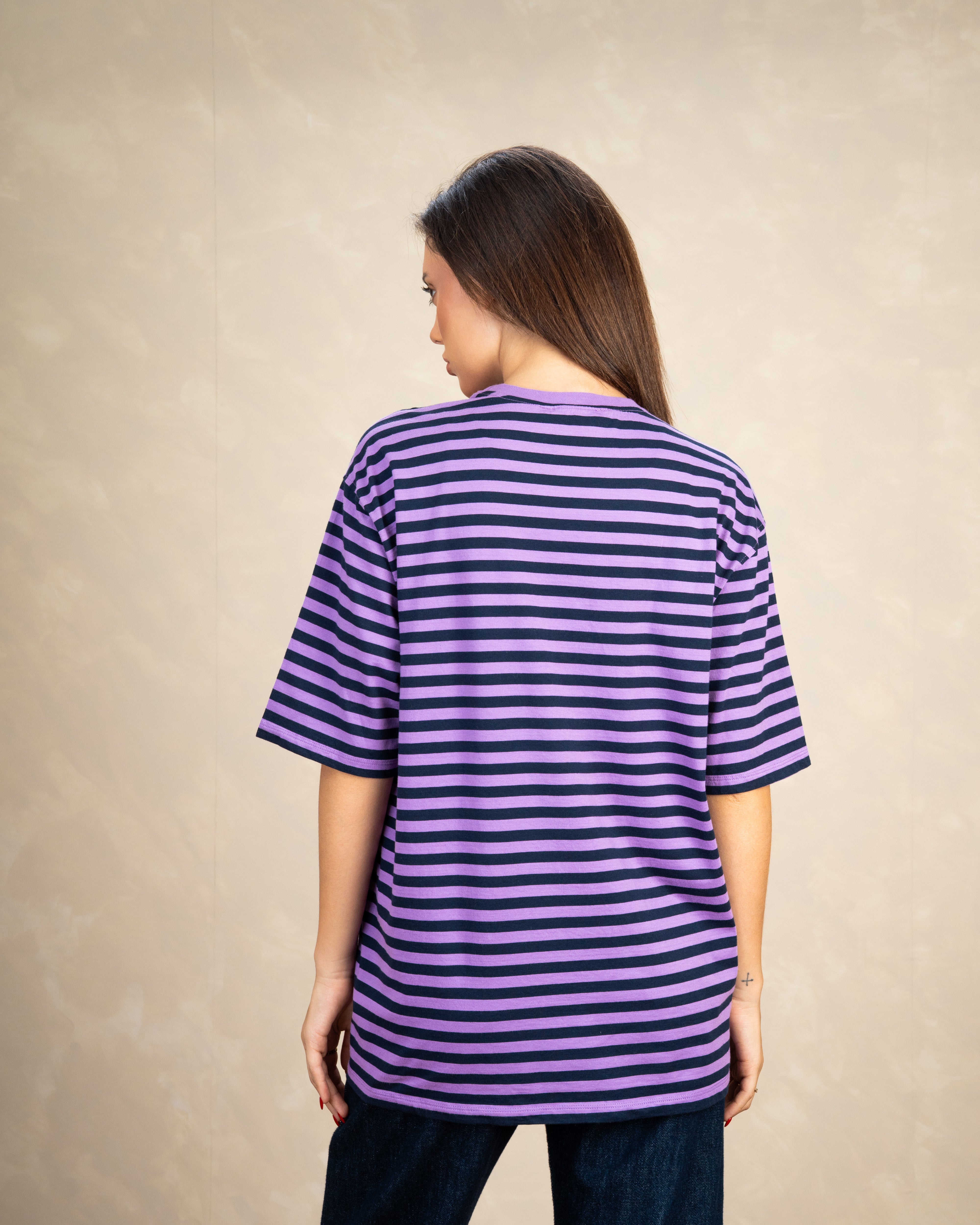 Long Colorful Striped Basic Top