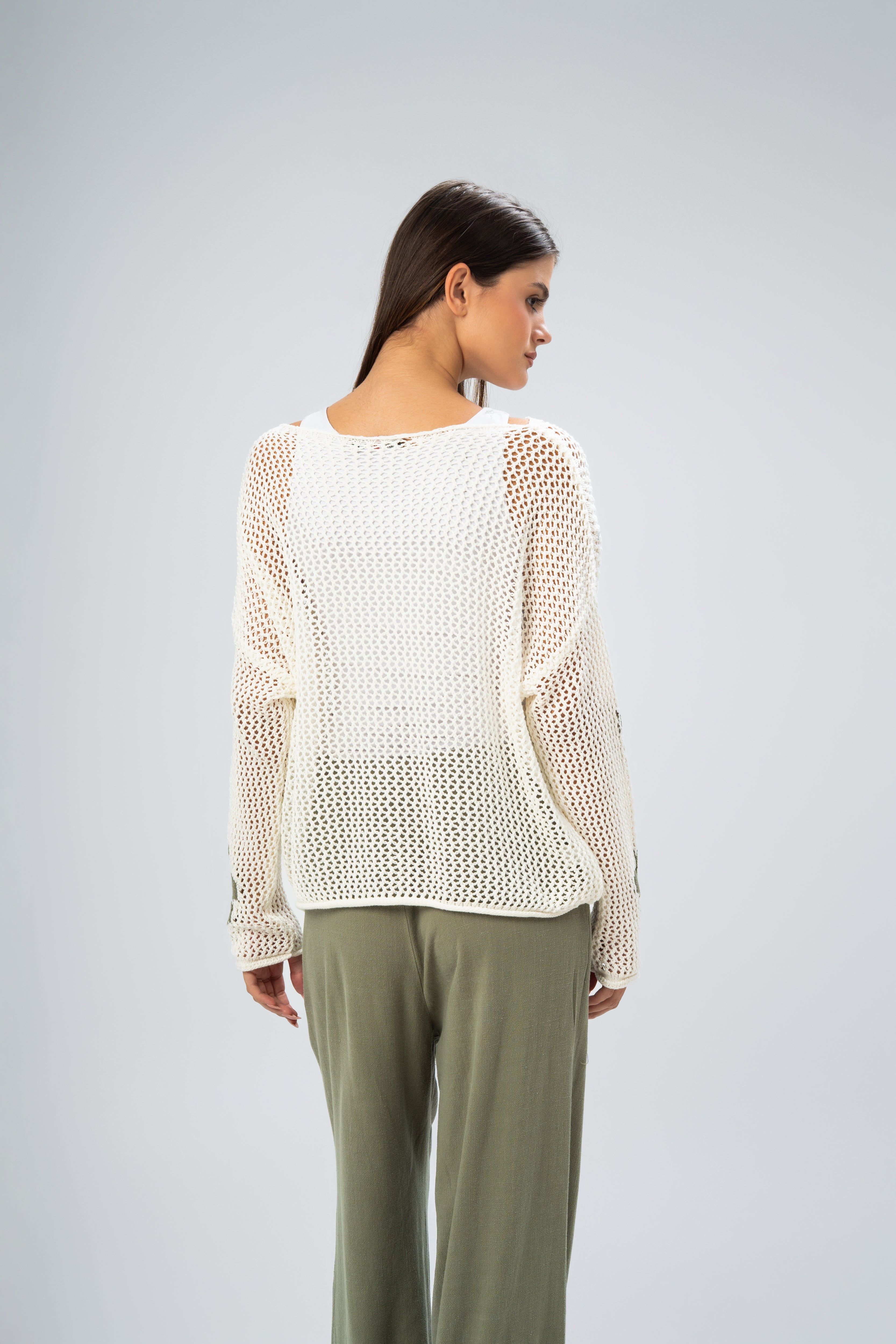Knitwear Pullover With - Floral Chest Detail
