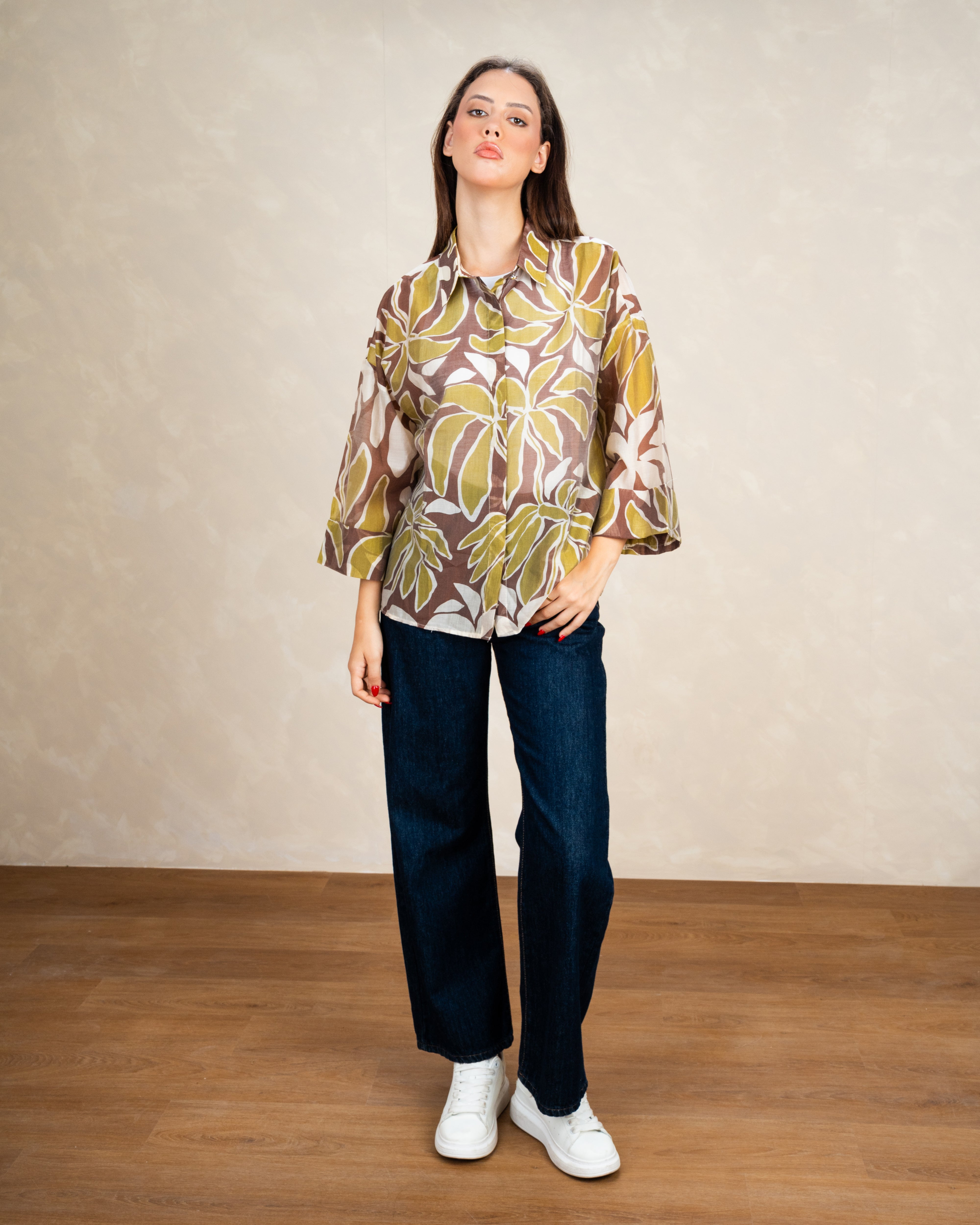 Floral Print Shirt With Short Sleeves