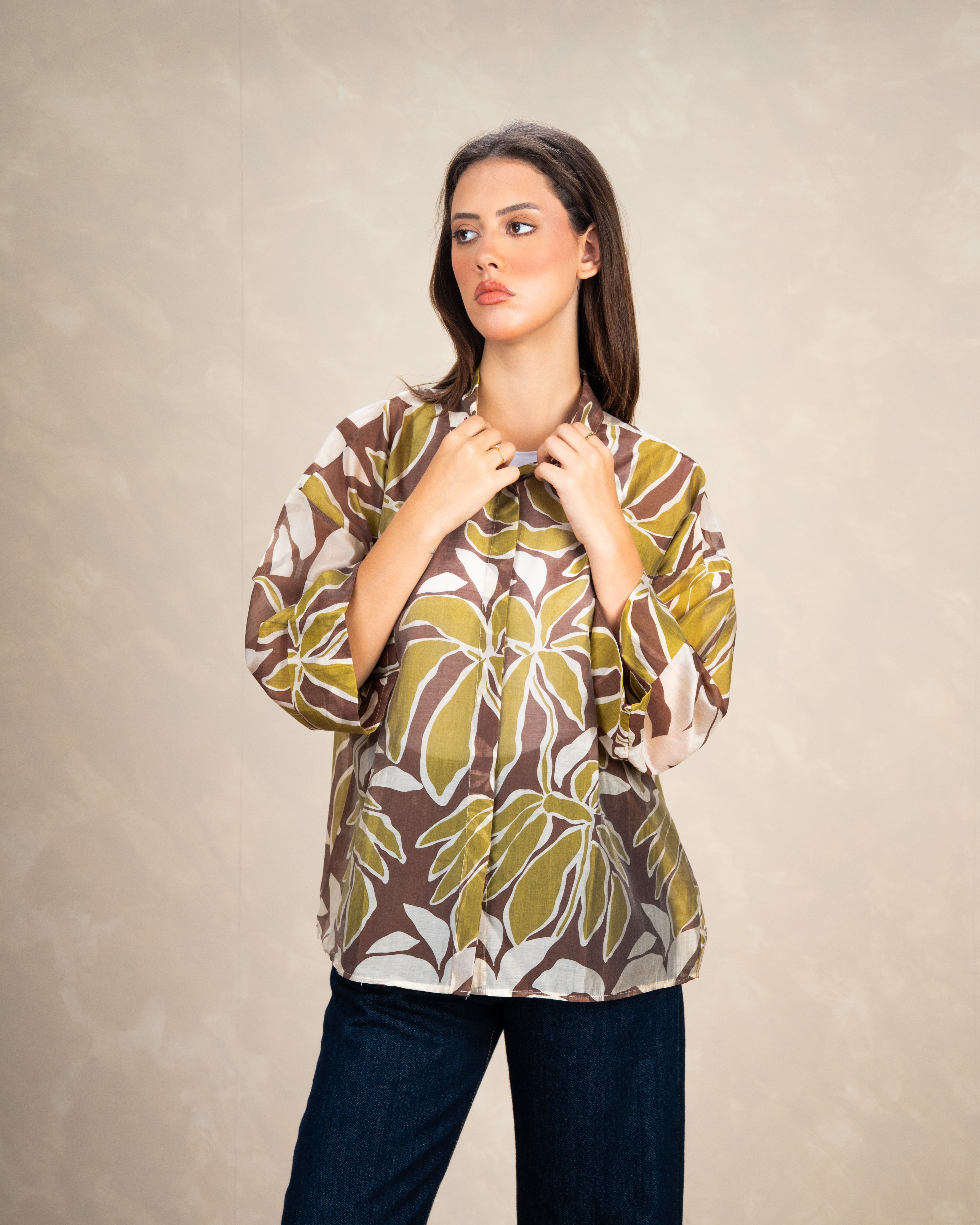 Floral Print Shirt With Short Sleeves