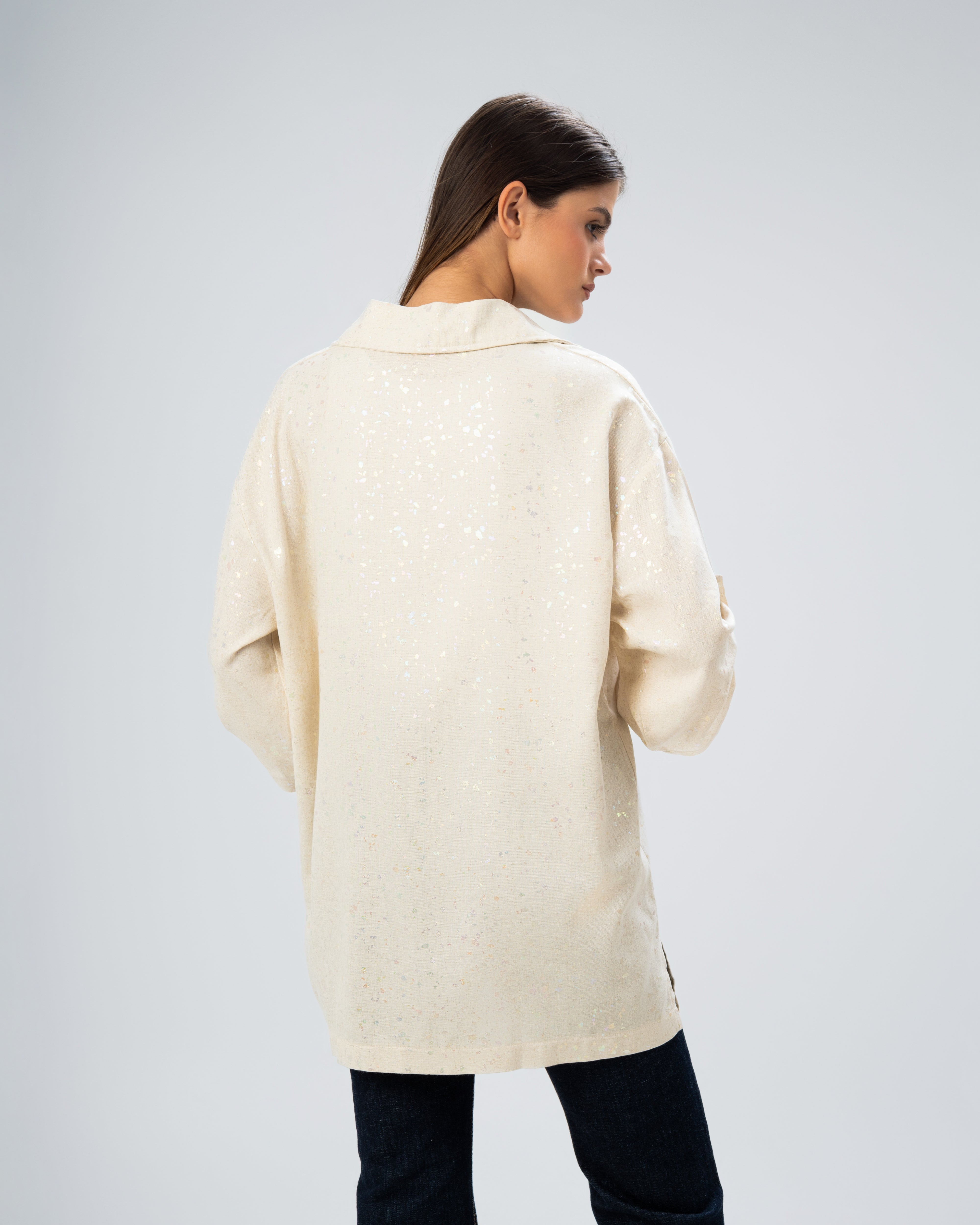 Shimmering Spatter Linen blouse