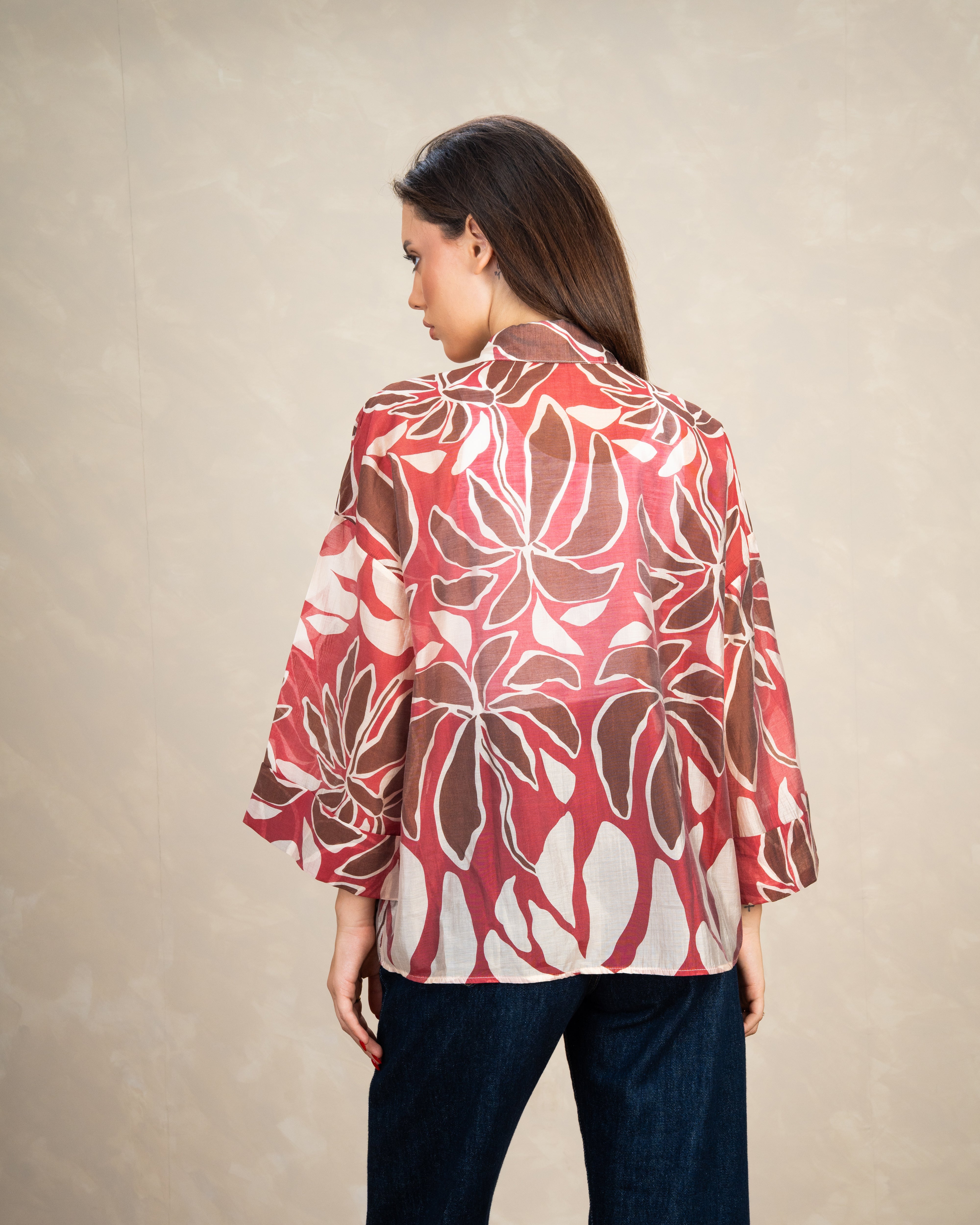 Floral Print Shirt With Short Sleeves