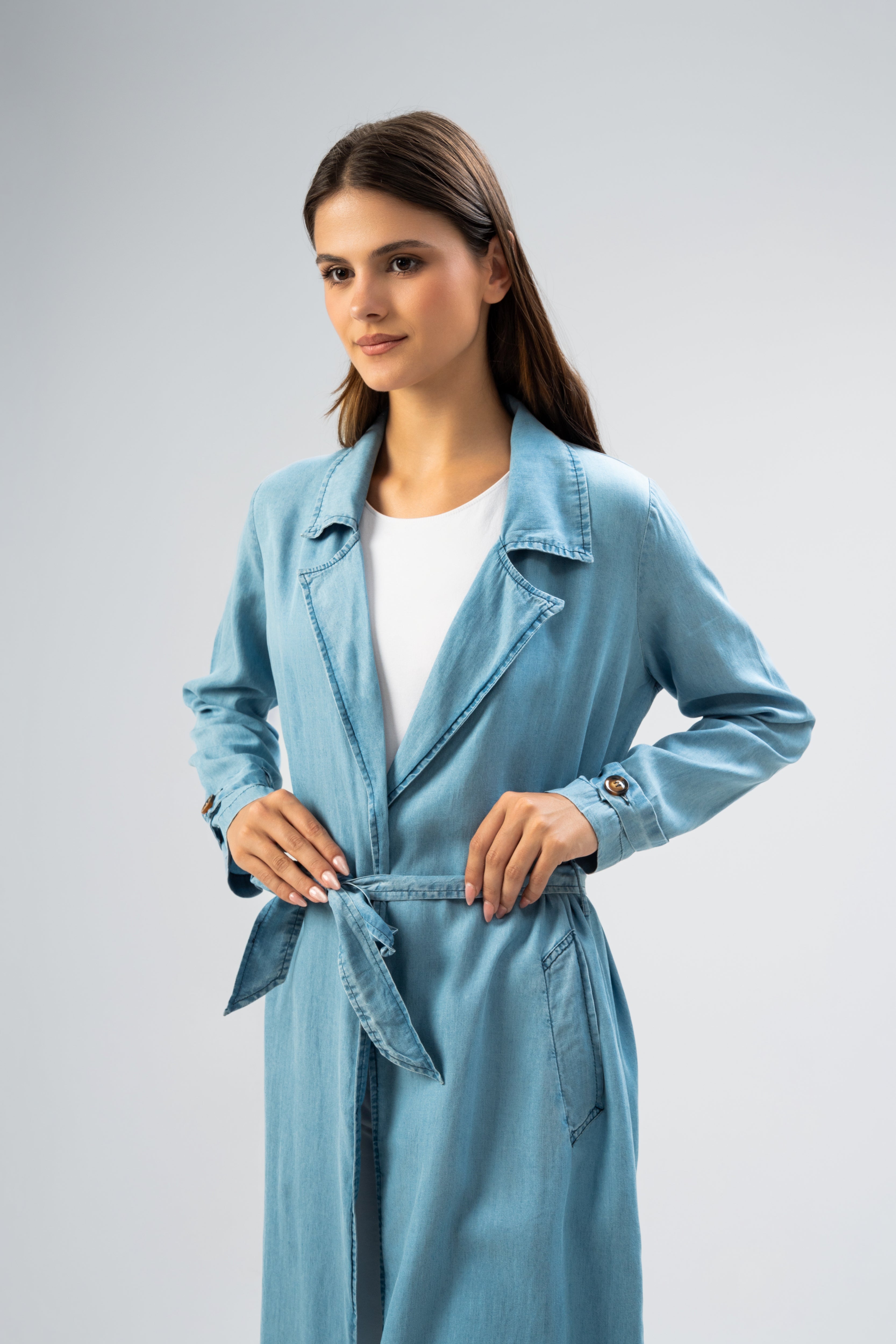 Denim Kimono With Belt