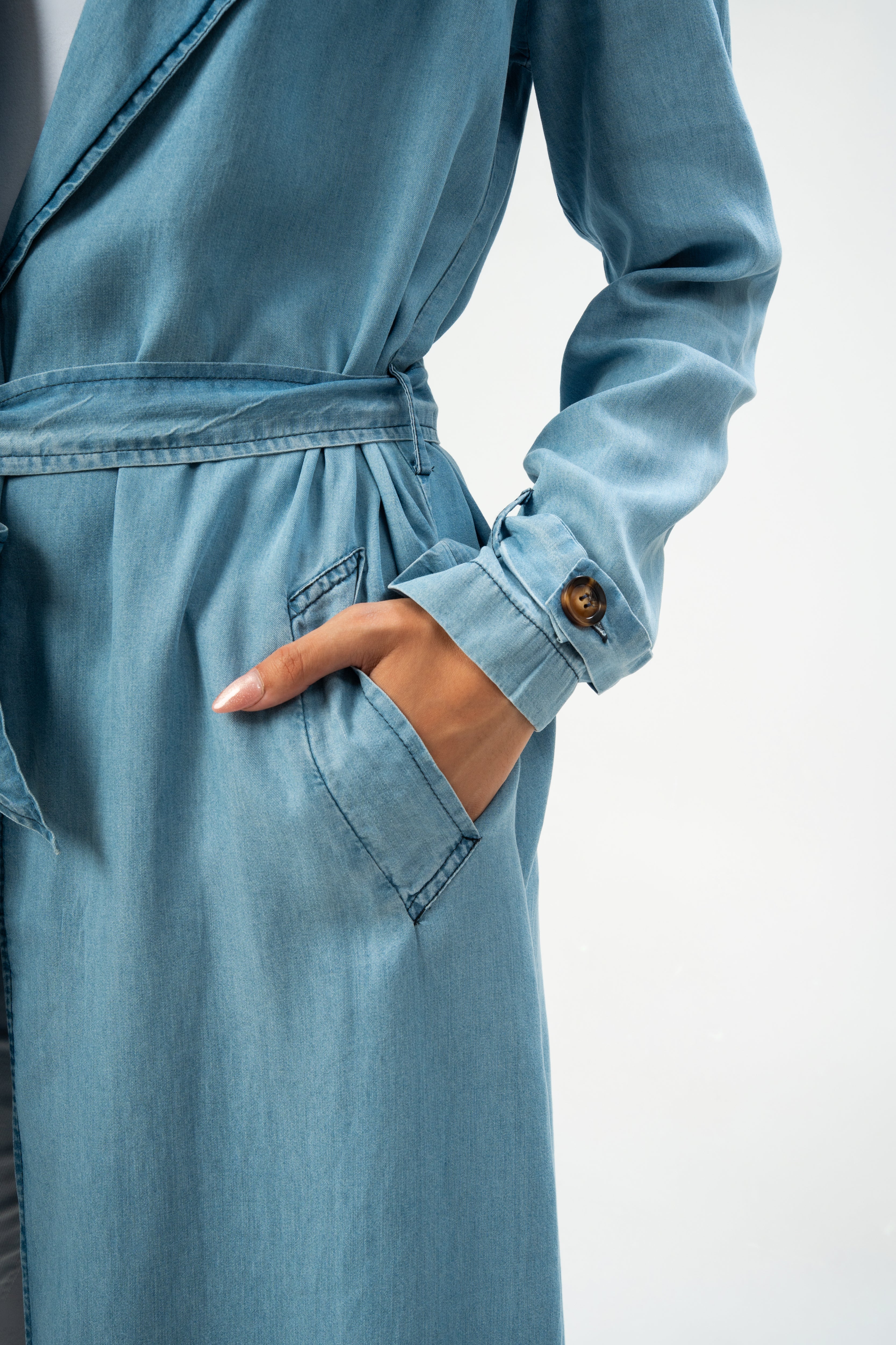 Denim Kimono With Belt