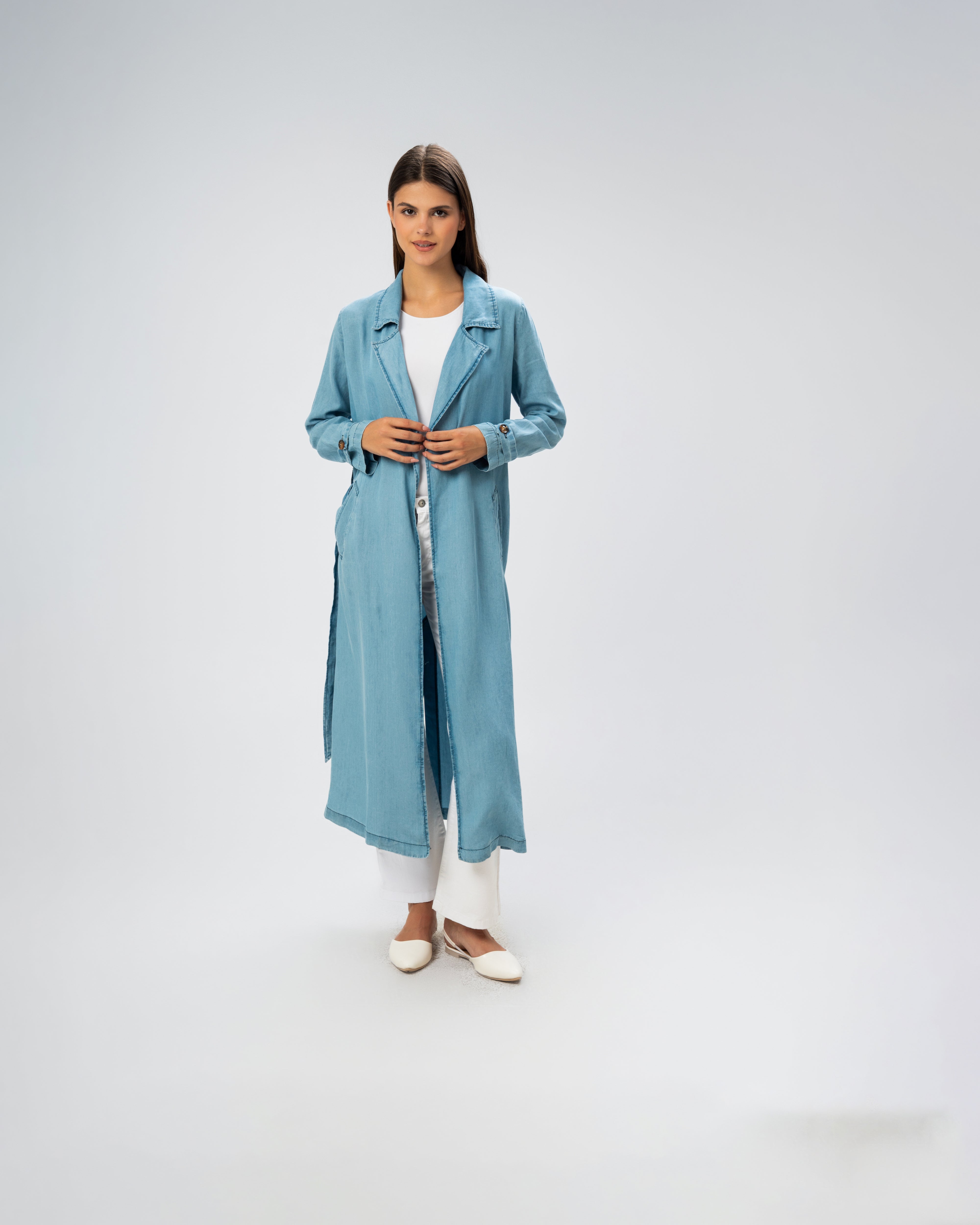 Denim Kimono With Belt