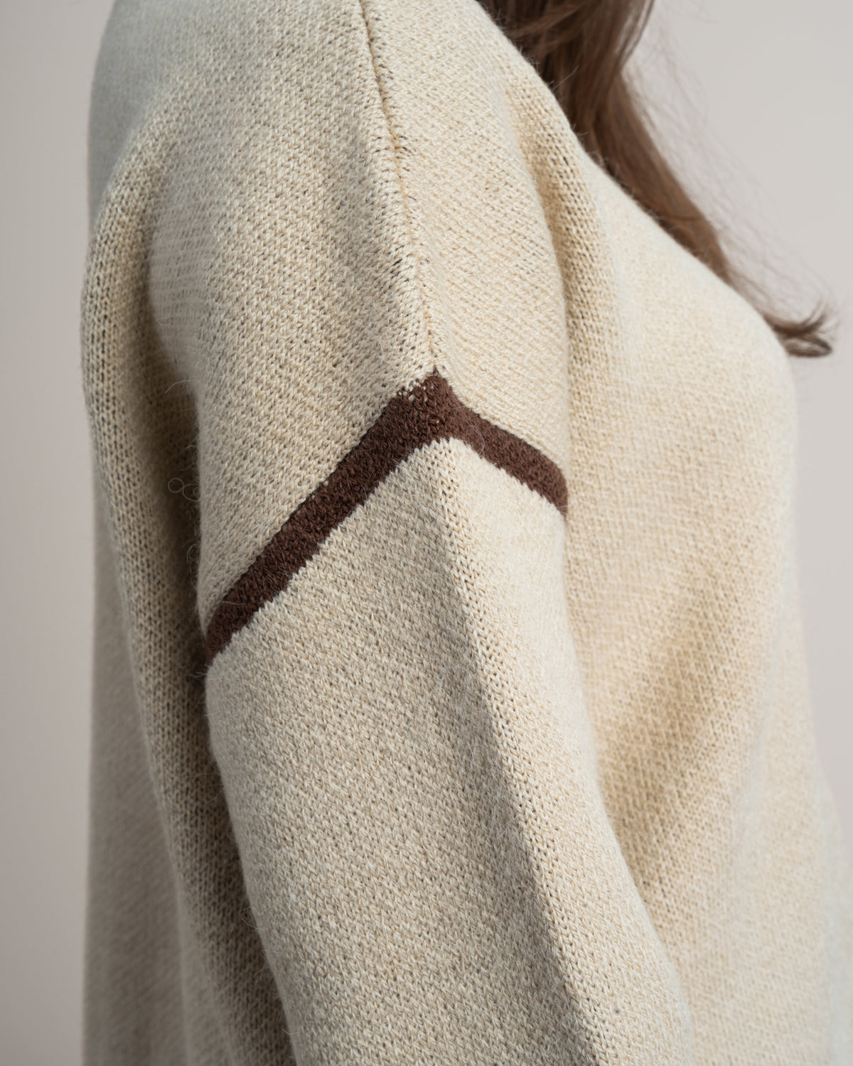 Plain Knitwear Suit - With Contrast Stripe