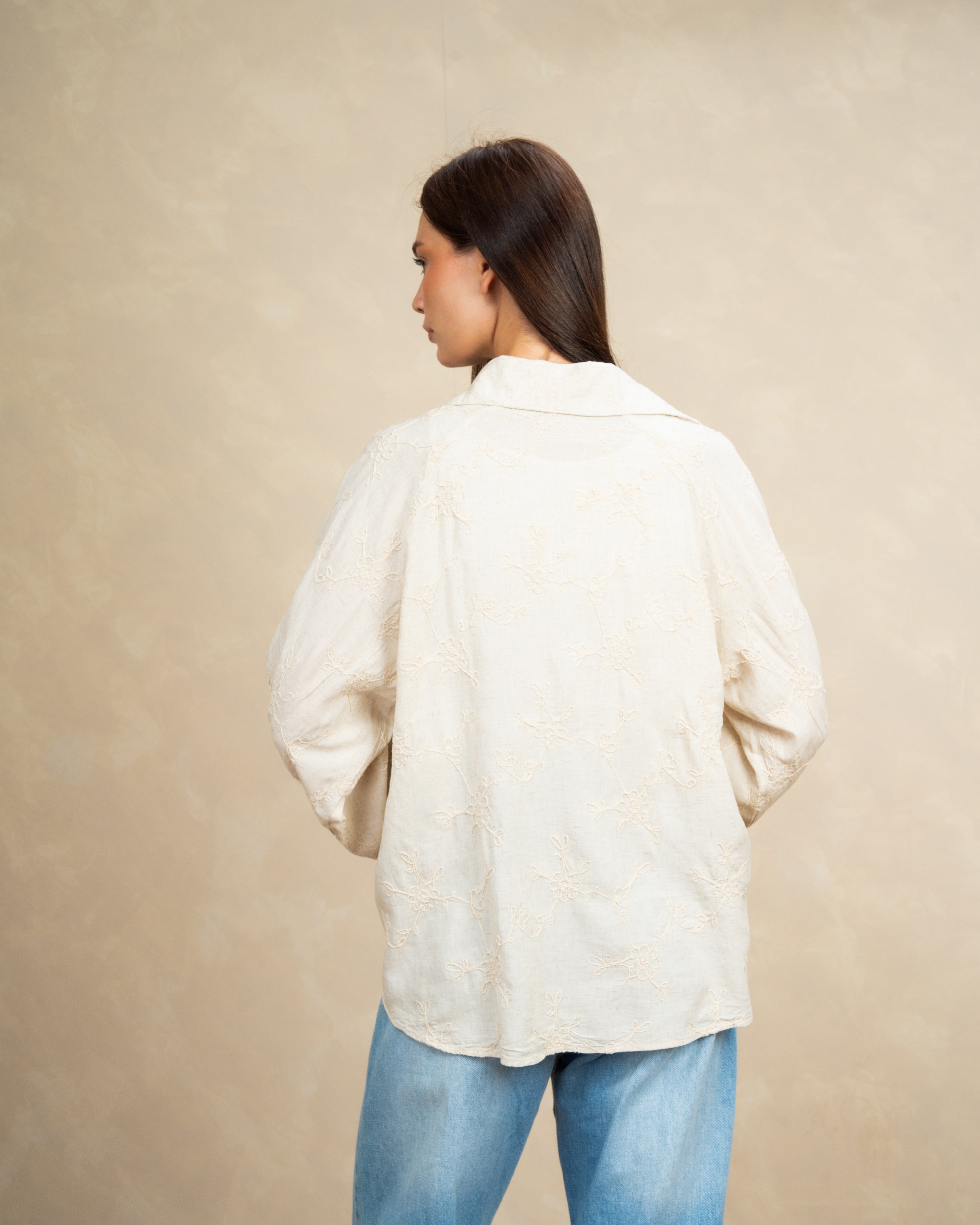 Floral Branch Embroidered Blouse