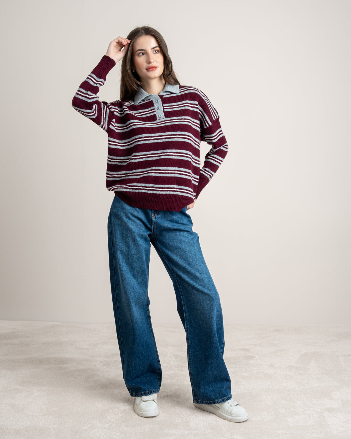 Knitwear Pullover With Contrast Collar