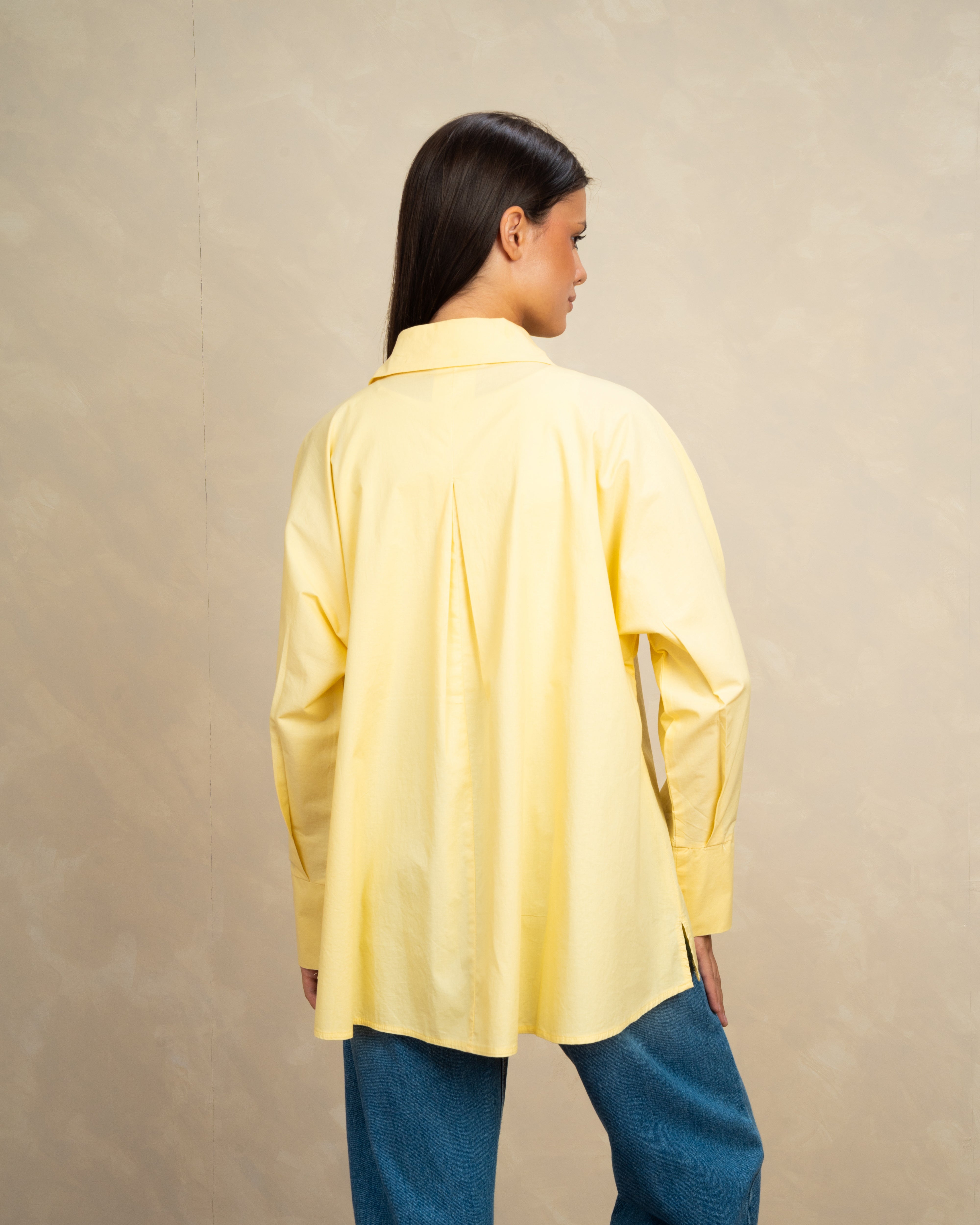 Plain Poplin Shirt With Gold Buttons