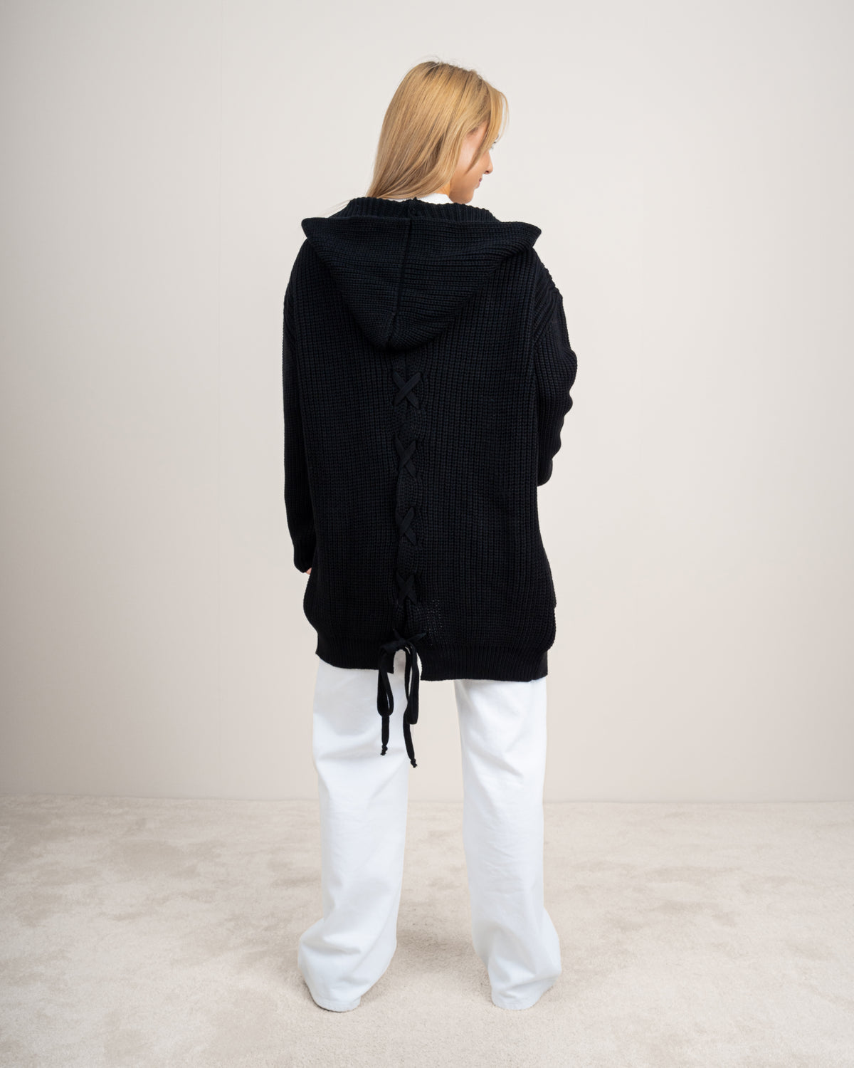 Knitwear Cardigan With Cable - Knit Back