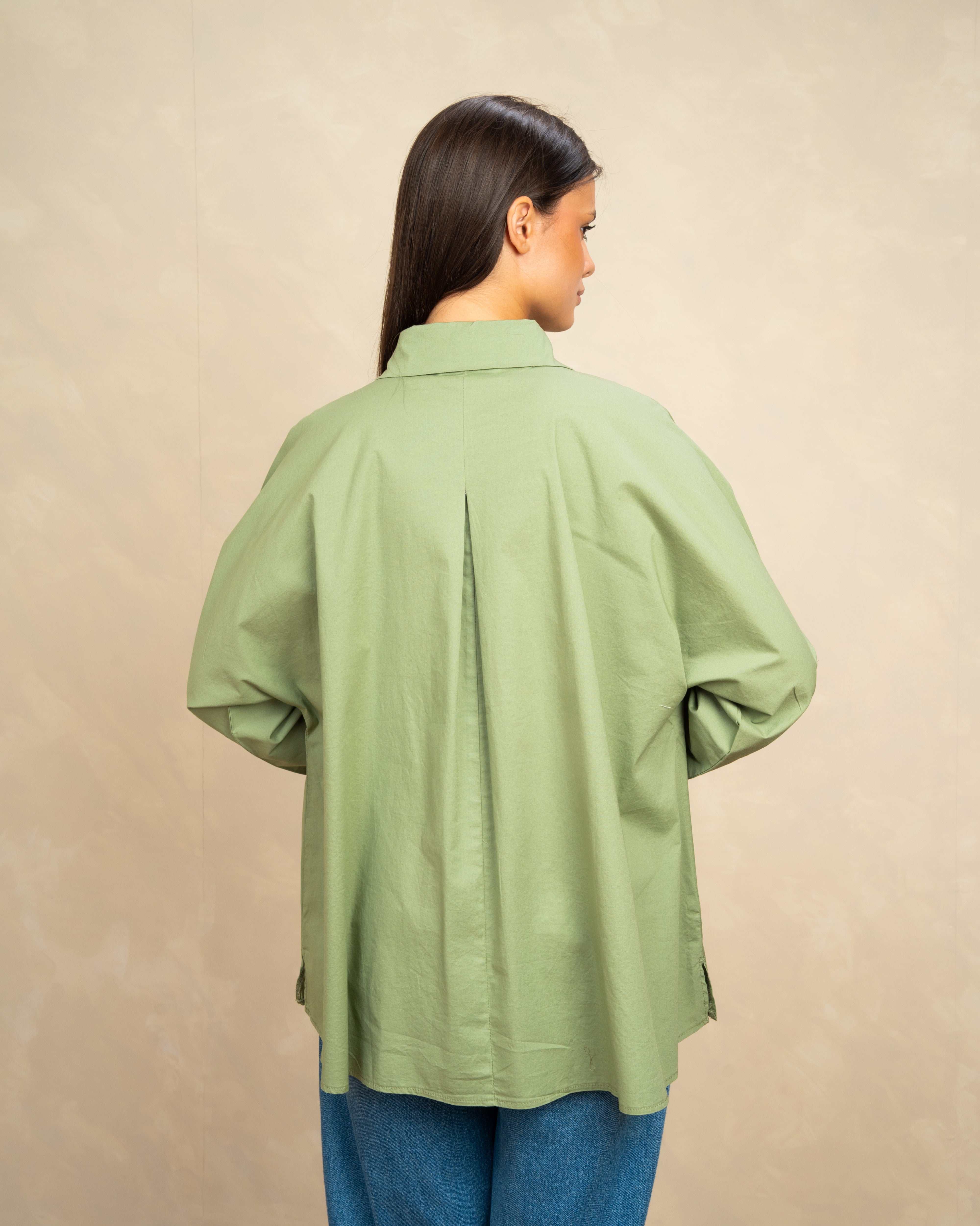 Plain Poplin Shirt With Gold Buttons